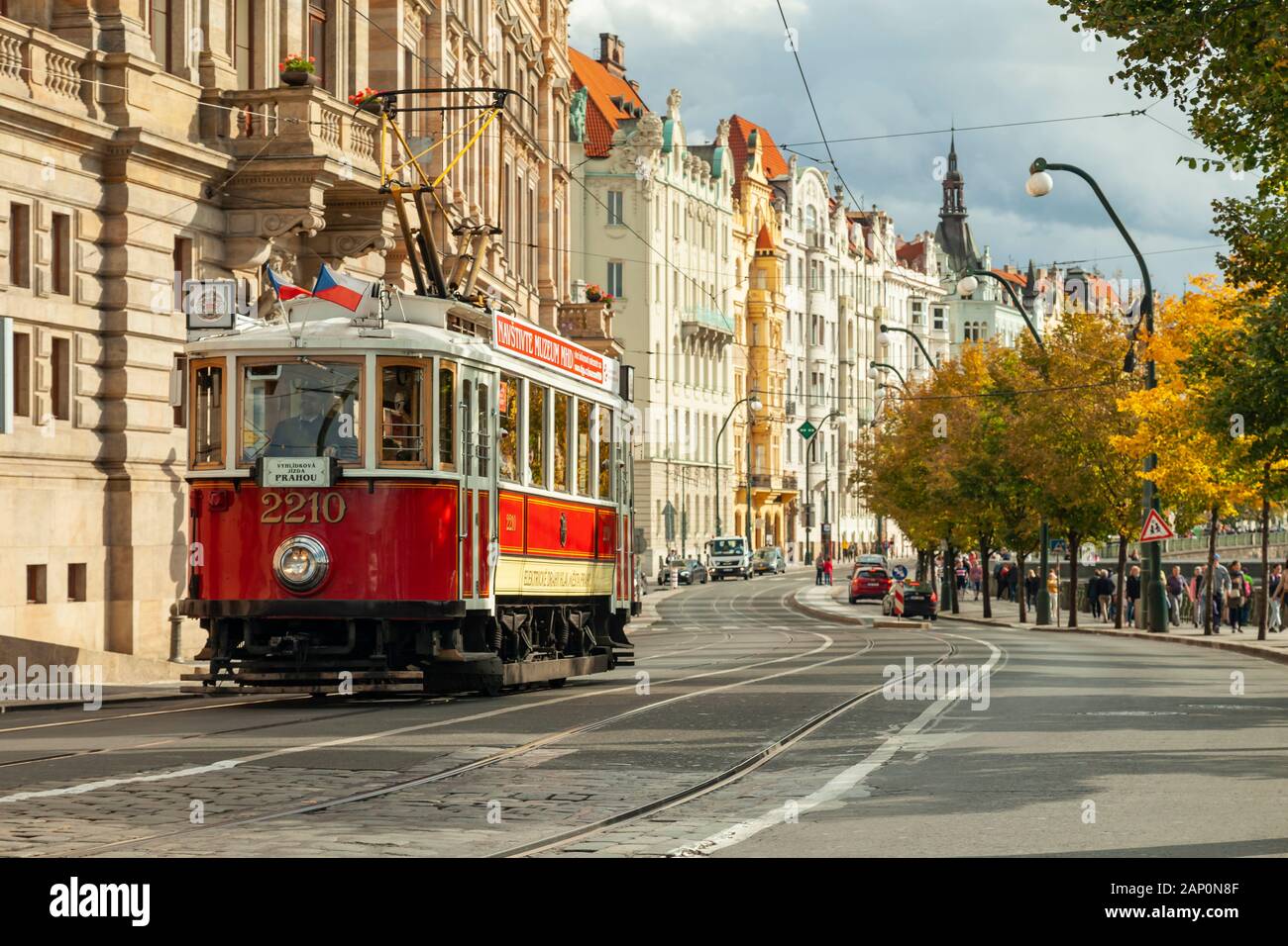 Museo dei Tram di Praga. Foto Stock