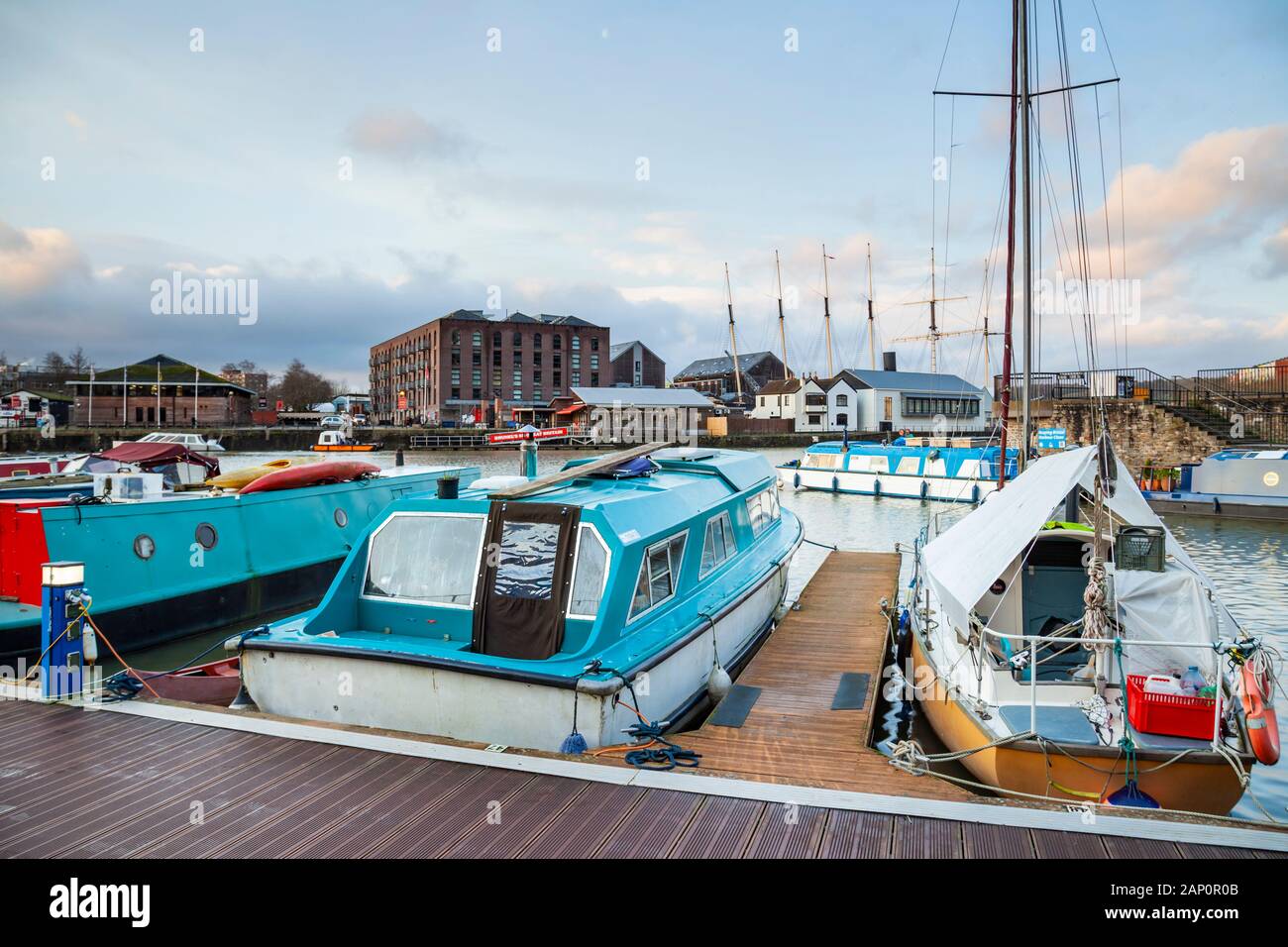 Mattina Al Porto Di Ingresso Sul Porto Di Bristol, Inghilterra. Foto Stock