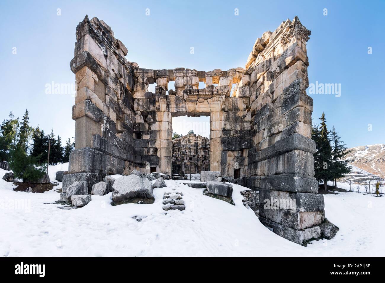 Il Grande Tempio, Niha, Libano Foto Stock
