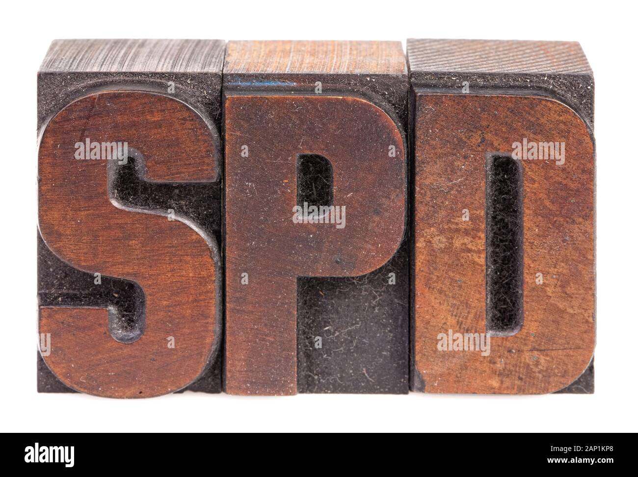 Libro di legno stampa di lettere, DOCUP, Partito Social Democratico Foto Stock