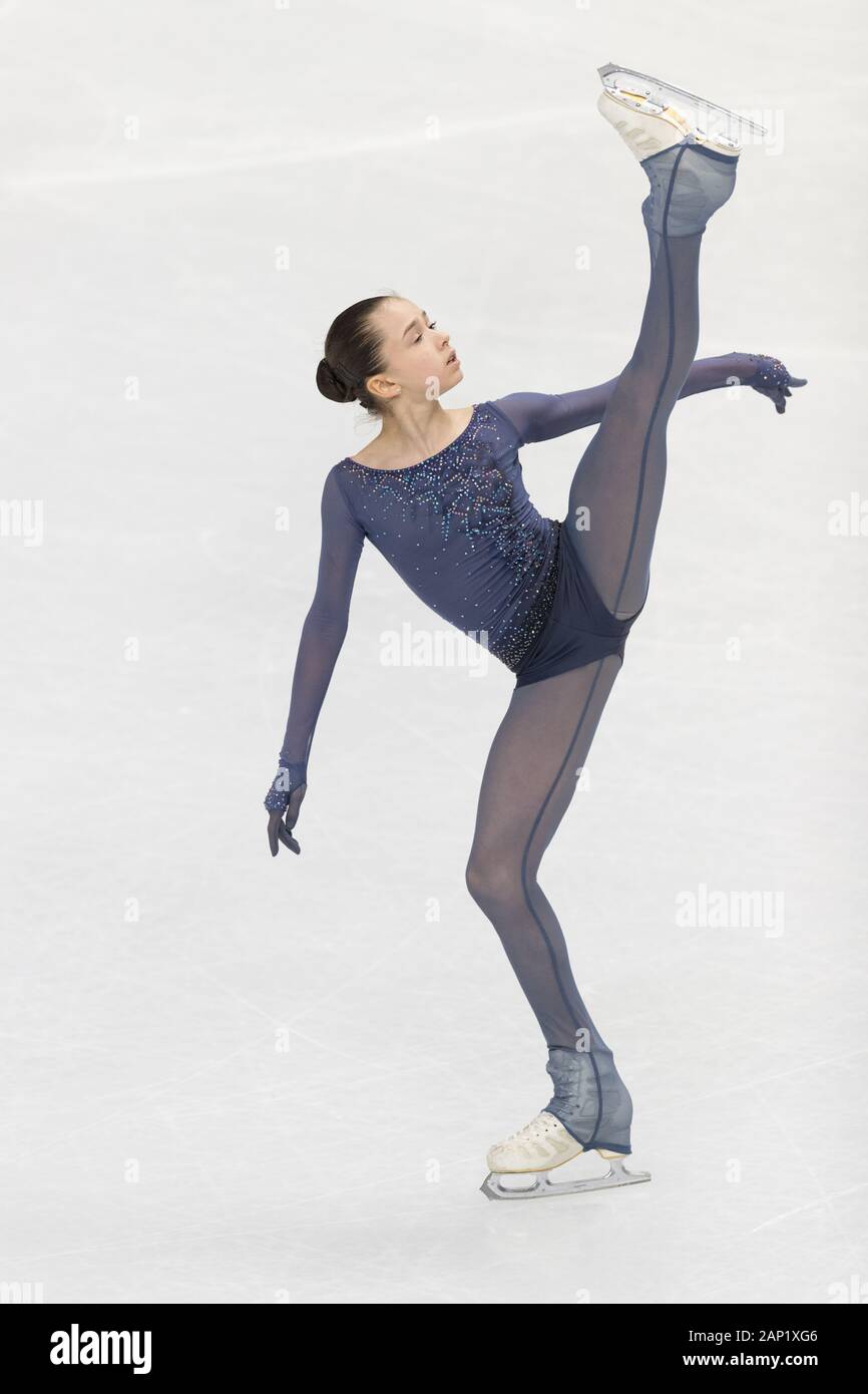 Kamila ha Valieva della Russia compete durante junior ladies breve programma al Palavela pattinaggio su ghiaccio a Torino il 5 dicembre, 2019 Foto Stock