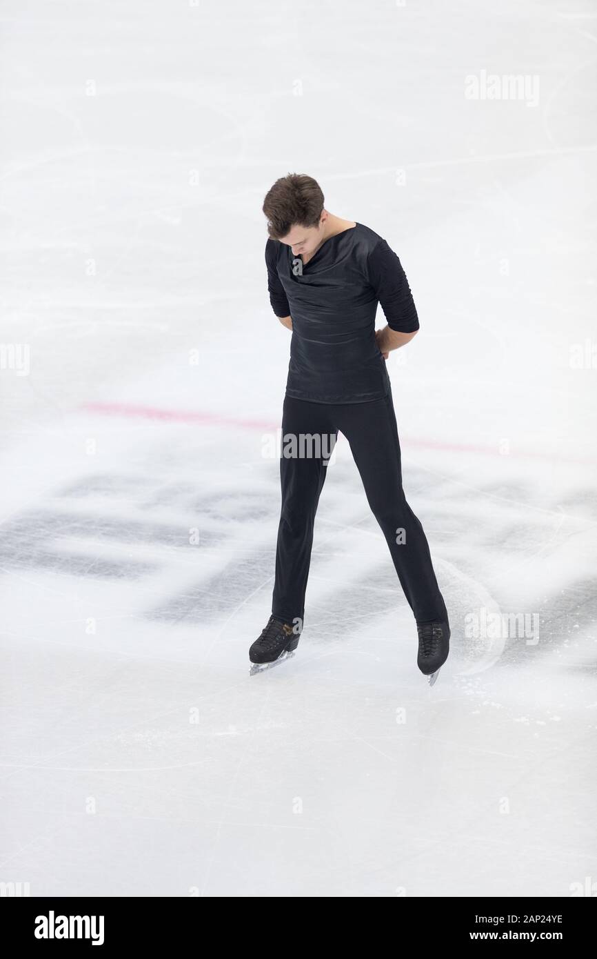 Dmitri Aliev della Russia compete durante alti uomini pattinaggio gratuito al Palavela pattinaggio su ghiaccio a Torino il 7 dicembre, 2019 Foto Stock