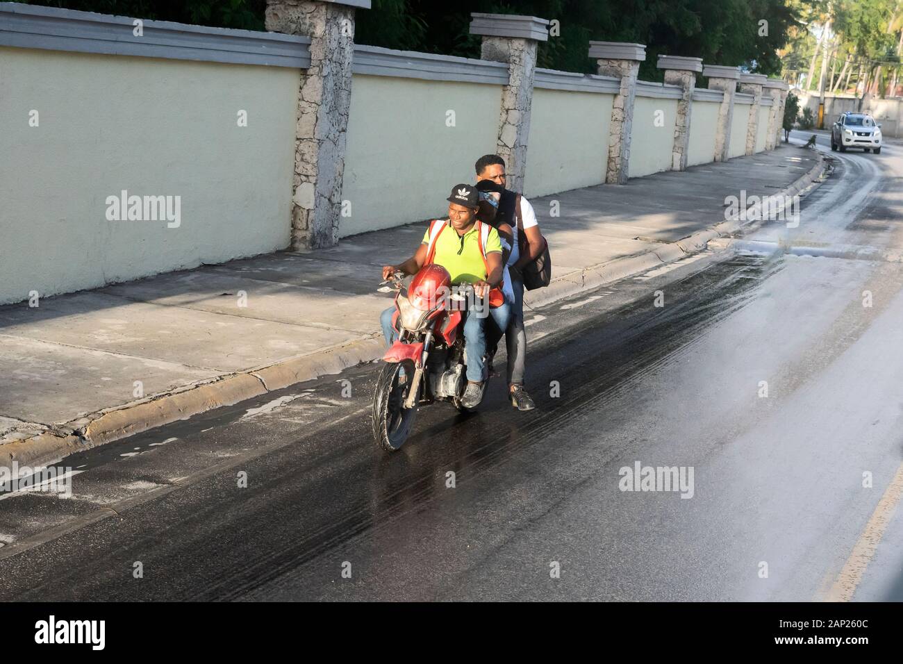 I più popolari trasporti nella Repubblica Dominicana è scooter e motociclette , Repubblica Dominicana Foto Stock