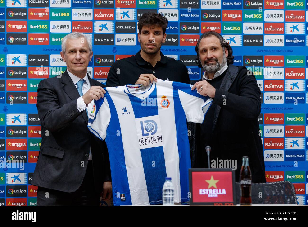 Barcellona, Spagna - 19 gennaio: presentazione di Leandro Cabrera come un nuovo giocatore del RCD Espanyol RCD a Stadium on gennaio 20, 2020 a Barcellona Spagna (foto di DAX/ESPA-immagini) Foto Stock