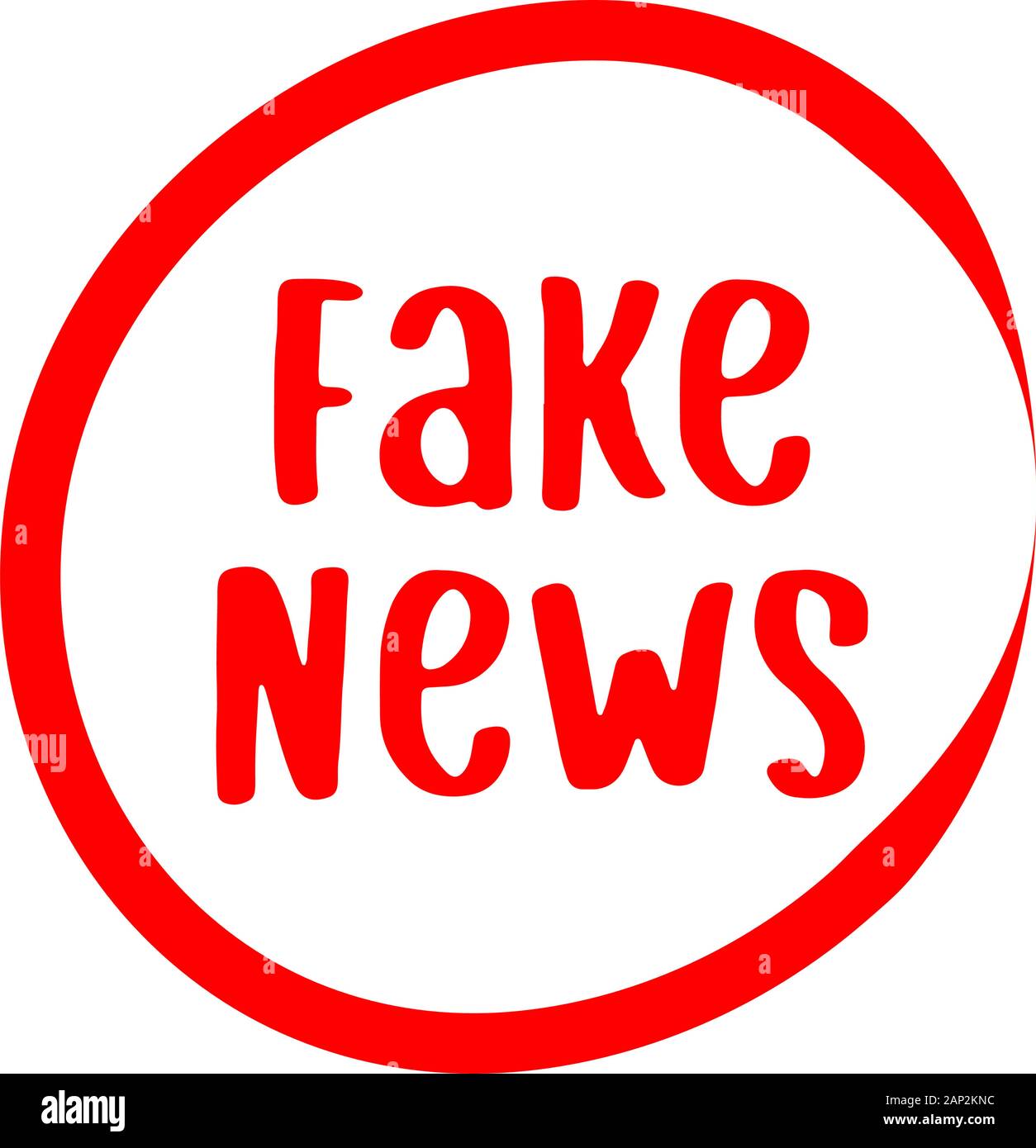 Un logo design circa notizie false, false notizie logo, fake news tag, illustrazione vettoriale Illustrazione Vettoriale