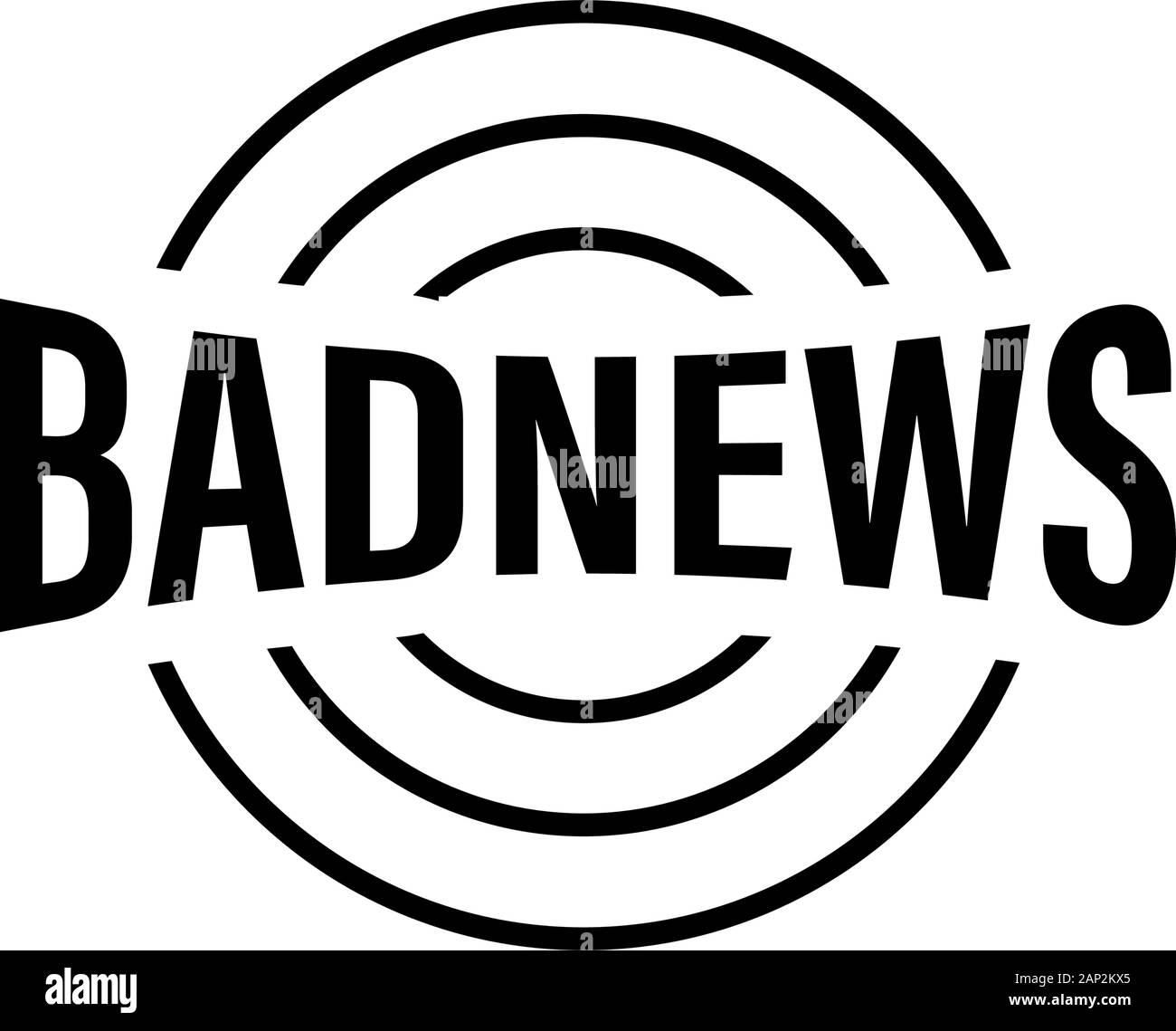 Un tipo di Logo Circa Cattive notizie,illustrazione vettoriale, bad news etichetta, cattive notizie tag Illustrazione Vettoriale