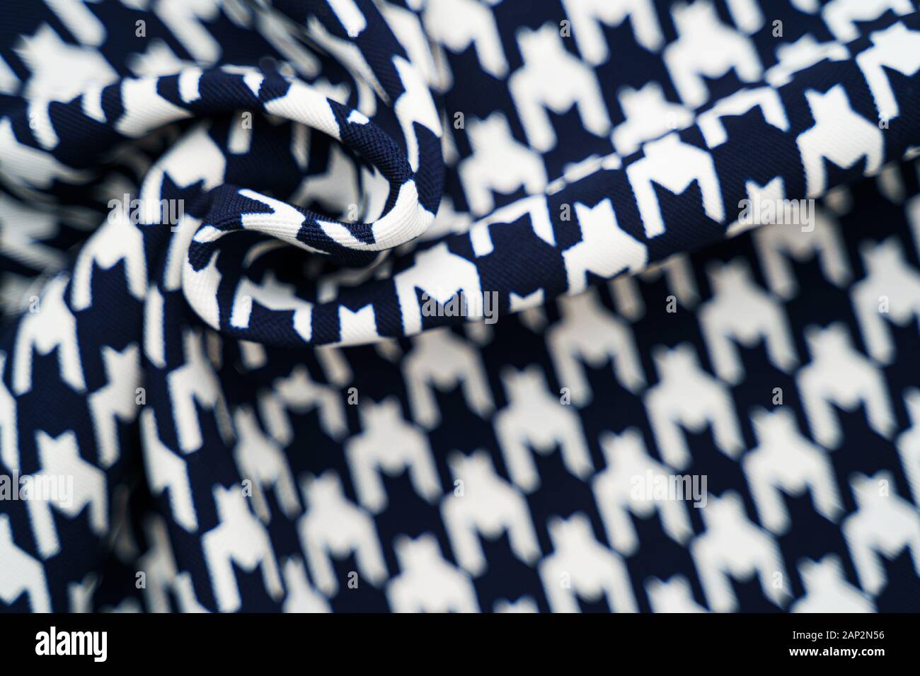 Tessuto con piede d'oca pattern. Tessuto spiegazzato sfondo Foto Stock