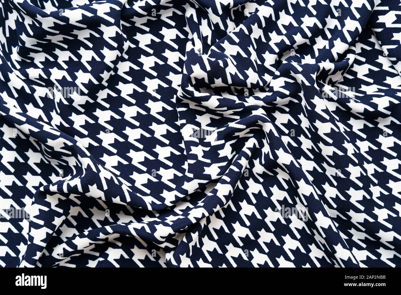 Tessuto con piede d'oca pattern. Tessuto spiegazzato sfondo Foto Stock