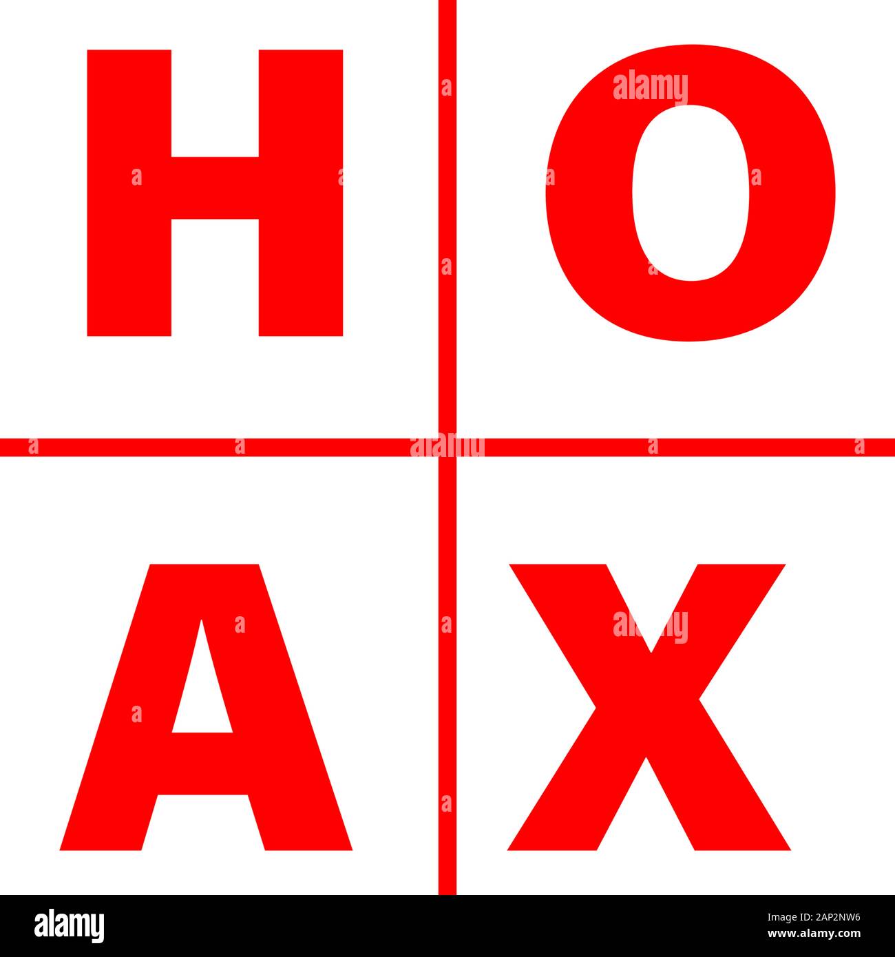 Un logo o la tipografia circa beffa, fake Icona news, icona di hoax Illustrazione Vettoriale