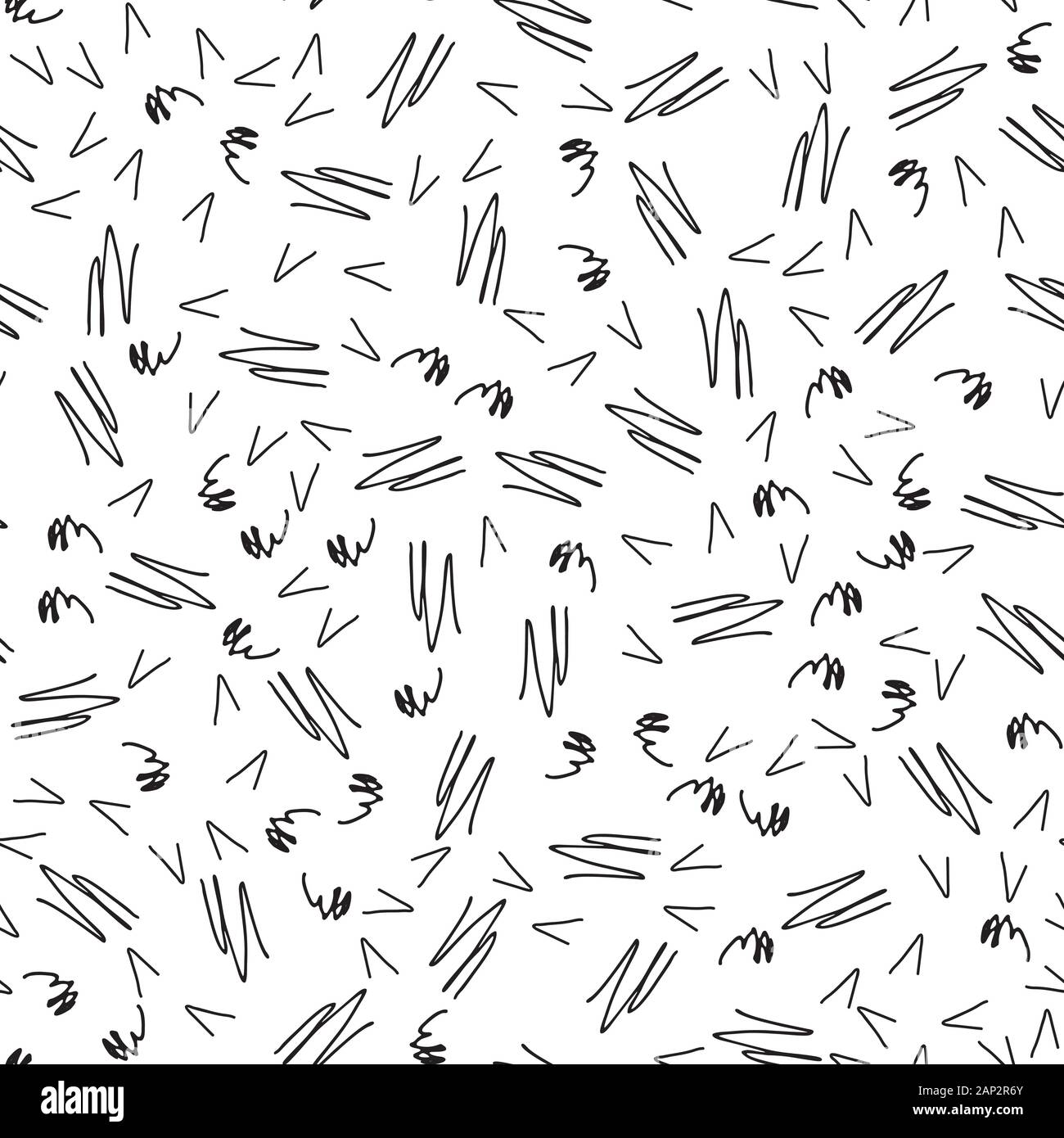 Abstract seamless pattern con scarabocchi su sfondo bianco. Semplice configurazione astratta sfondo per interrior, disegno tessile carta artigianale. Disegnata a mano Illustrazione Vettoriale