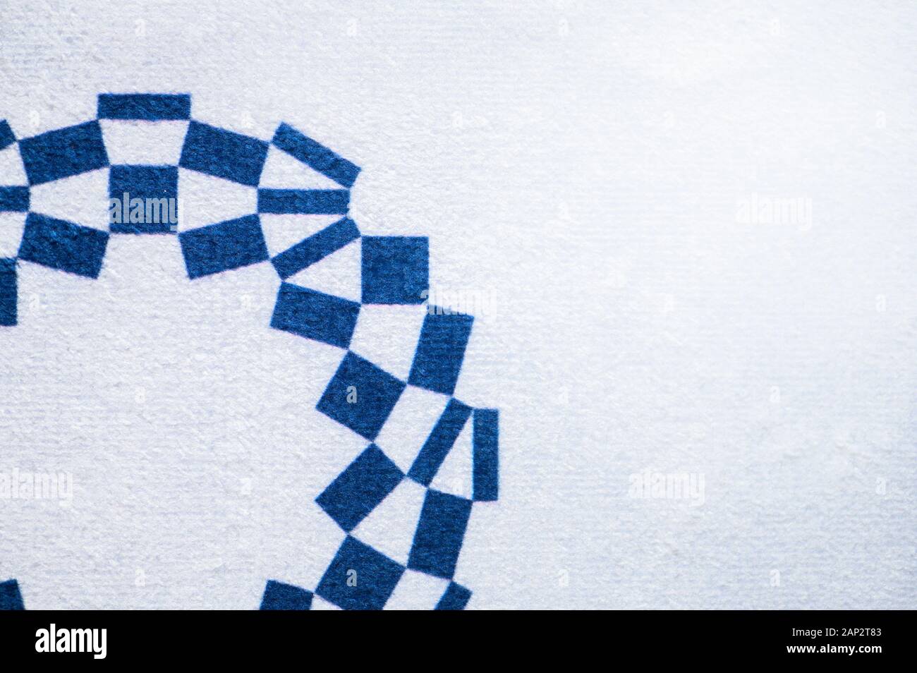 TOKYO, GIAPPONE, gennaio. 20. 2020: quadrato geometrico astratto concetto Giappone Tokyo Olimpiadi 2020 con sfondo bianco spazio di modifica Foto Stock