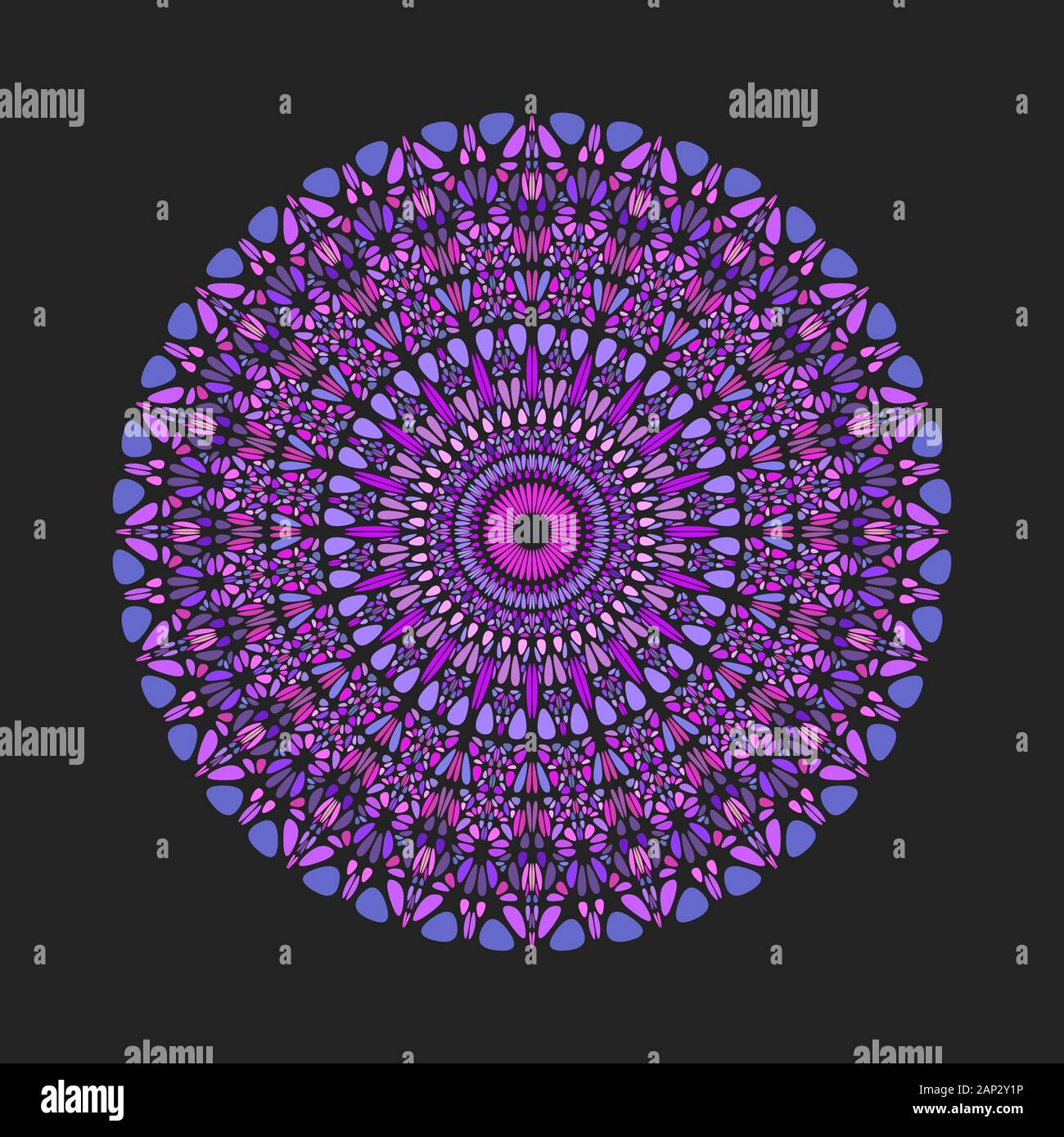 Round geometrica fregio floreale mandala - Arte astratta vettore ornati elemento di design Illustrazione Vettoriale