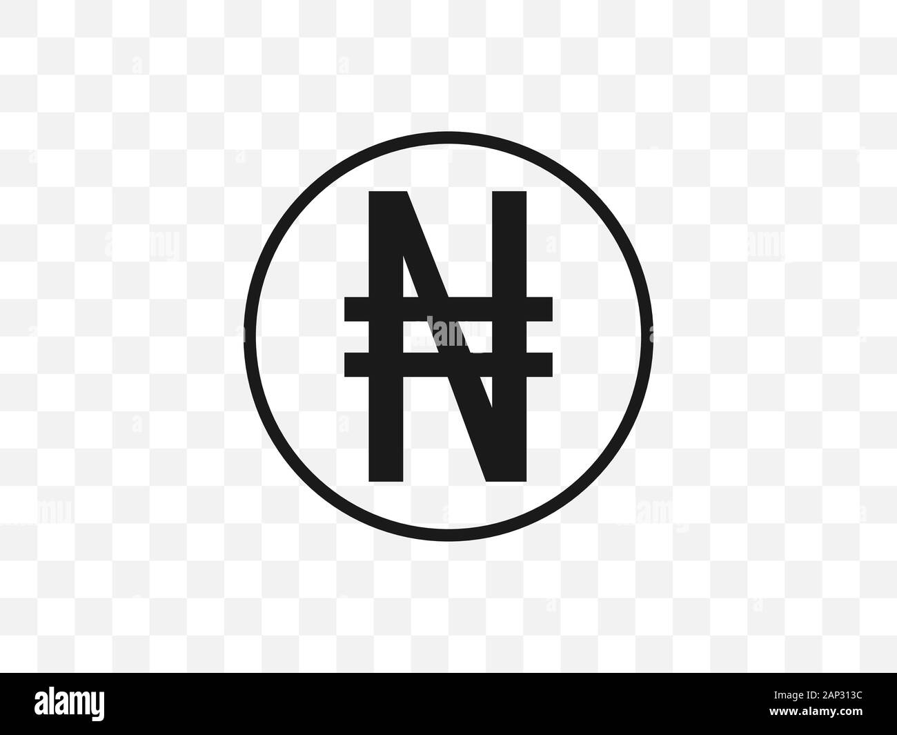 Simbolo di valuta nigeriana Naira. Illustrazione vettoriale, design piatto Illustrazione Vettoriale