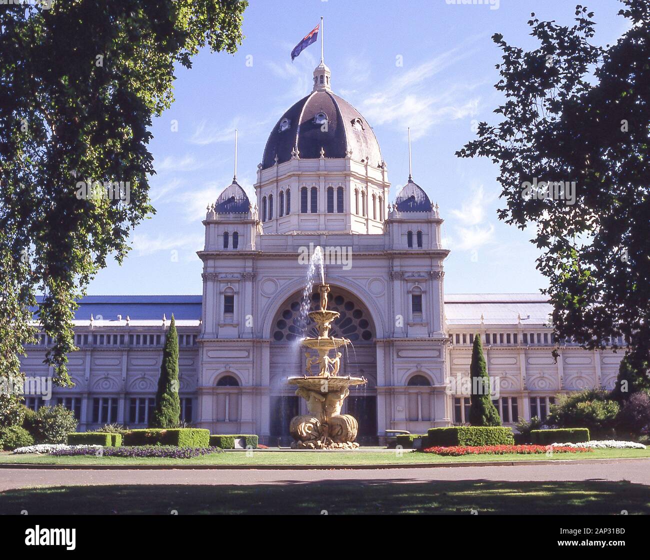 Il Royal Exhibition Building in giardini Carlton, Nicholson Street, Melbourne, Victoria, Australia Foto Stock