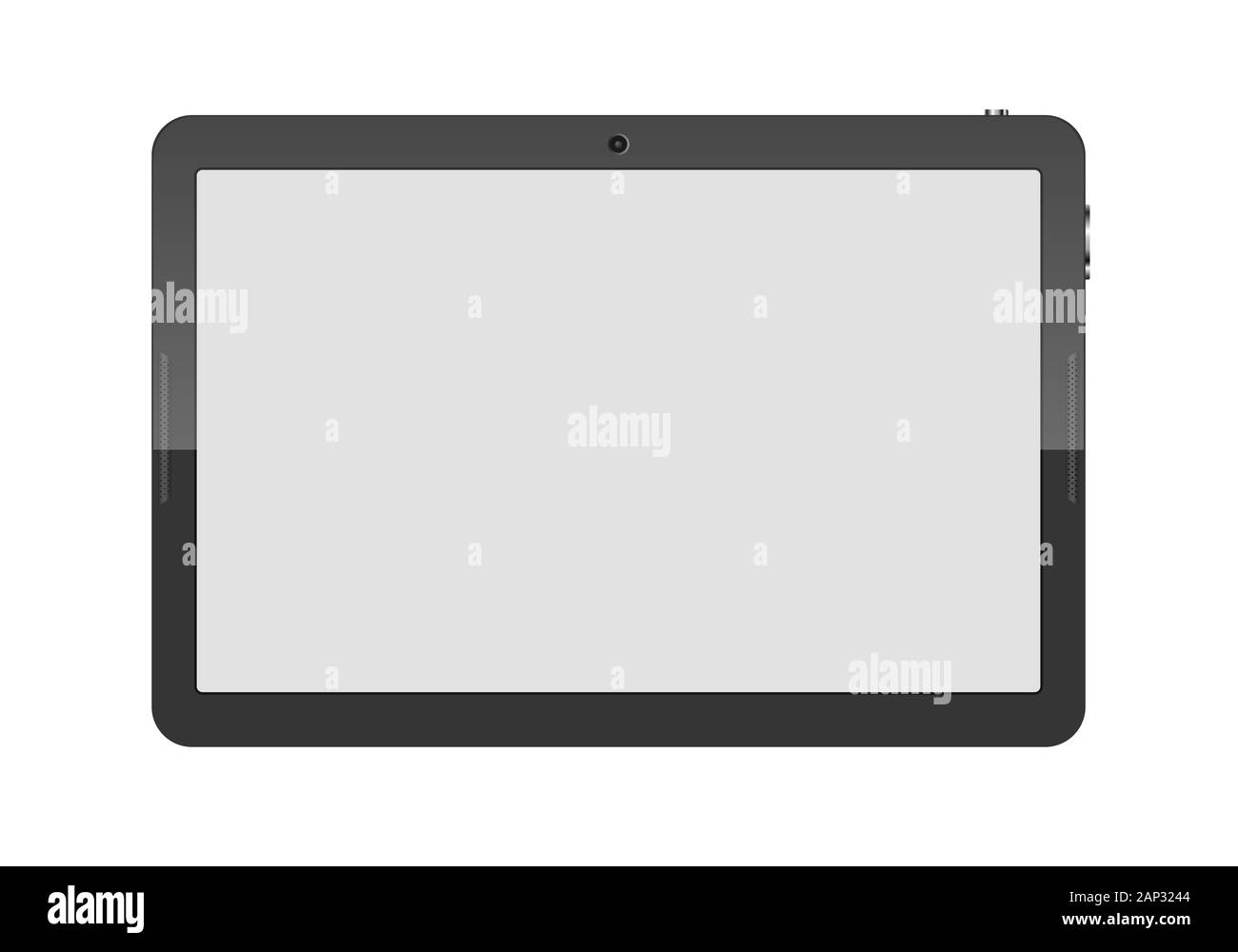 Moderno touch screen tablet pc isolati su sfondo bianco. Tablet PC con schermo vuoto. Illustrazione Vettoriale. Illustrazione Vettoriale