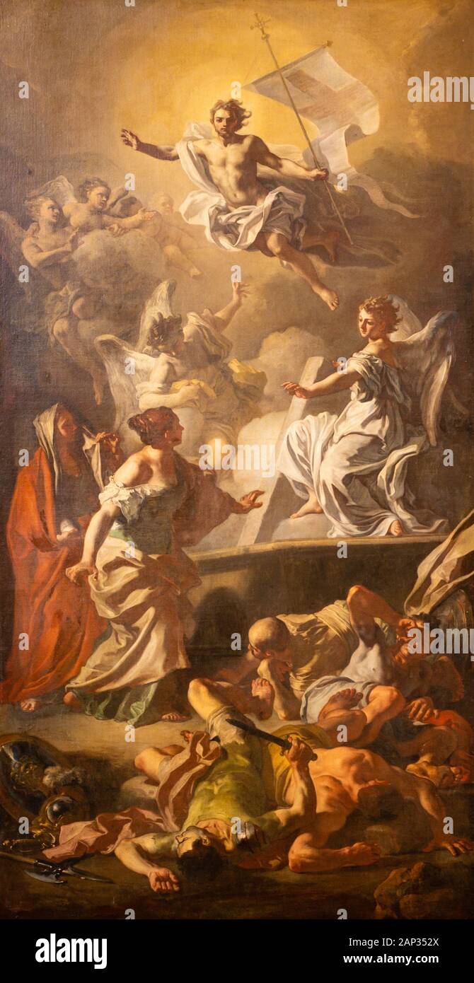 Resurrezione di Cristo 1720. Olio in tela. Di Francesco Solimena (1657 – 1747) Foto Stock