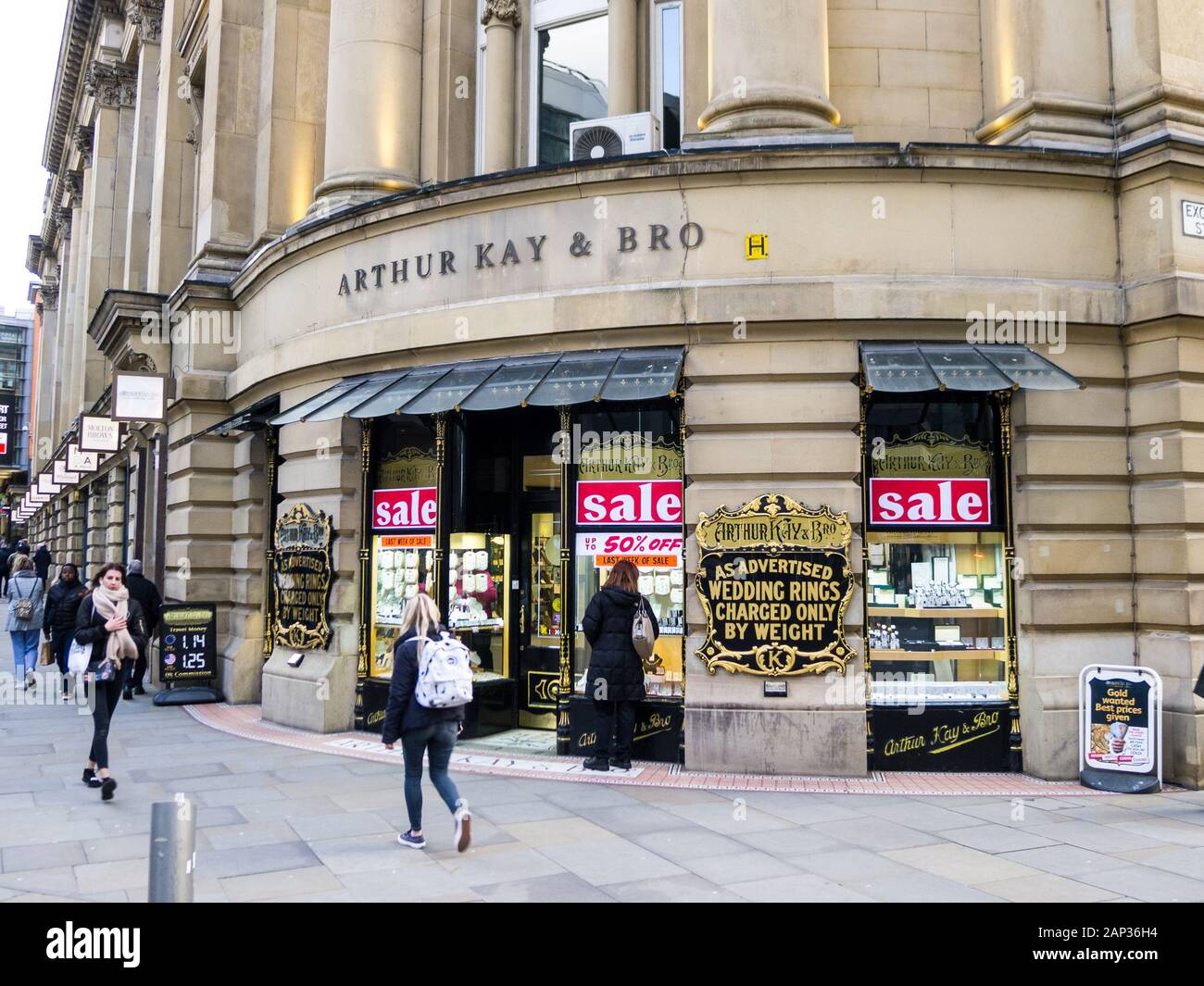 Arthur Kay & Co, gioielliere a Manchester Foto Stock