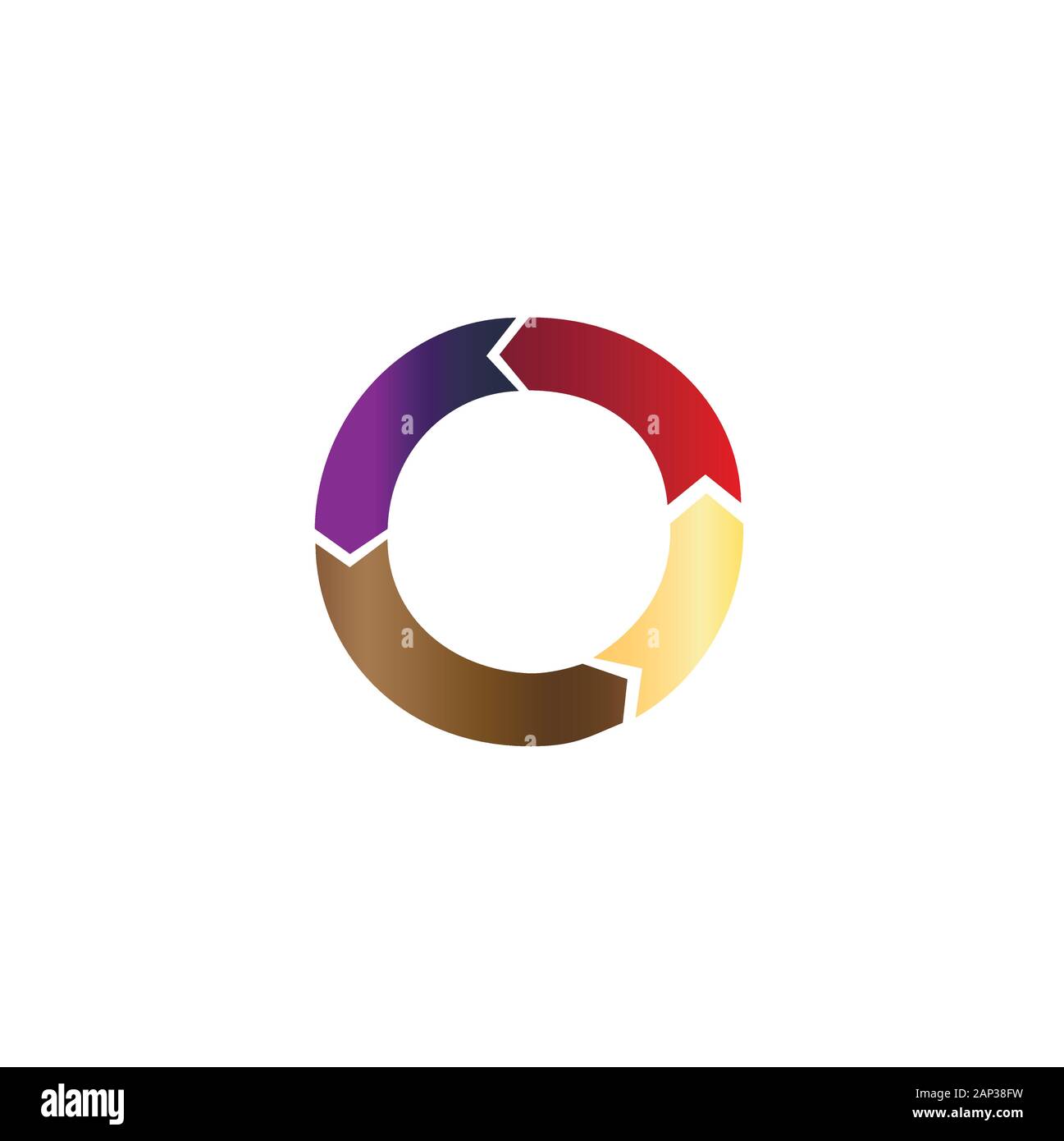 Grafico a torta di quattro parti - icona azienda, infographics. Illustrazione Vettoriale