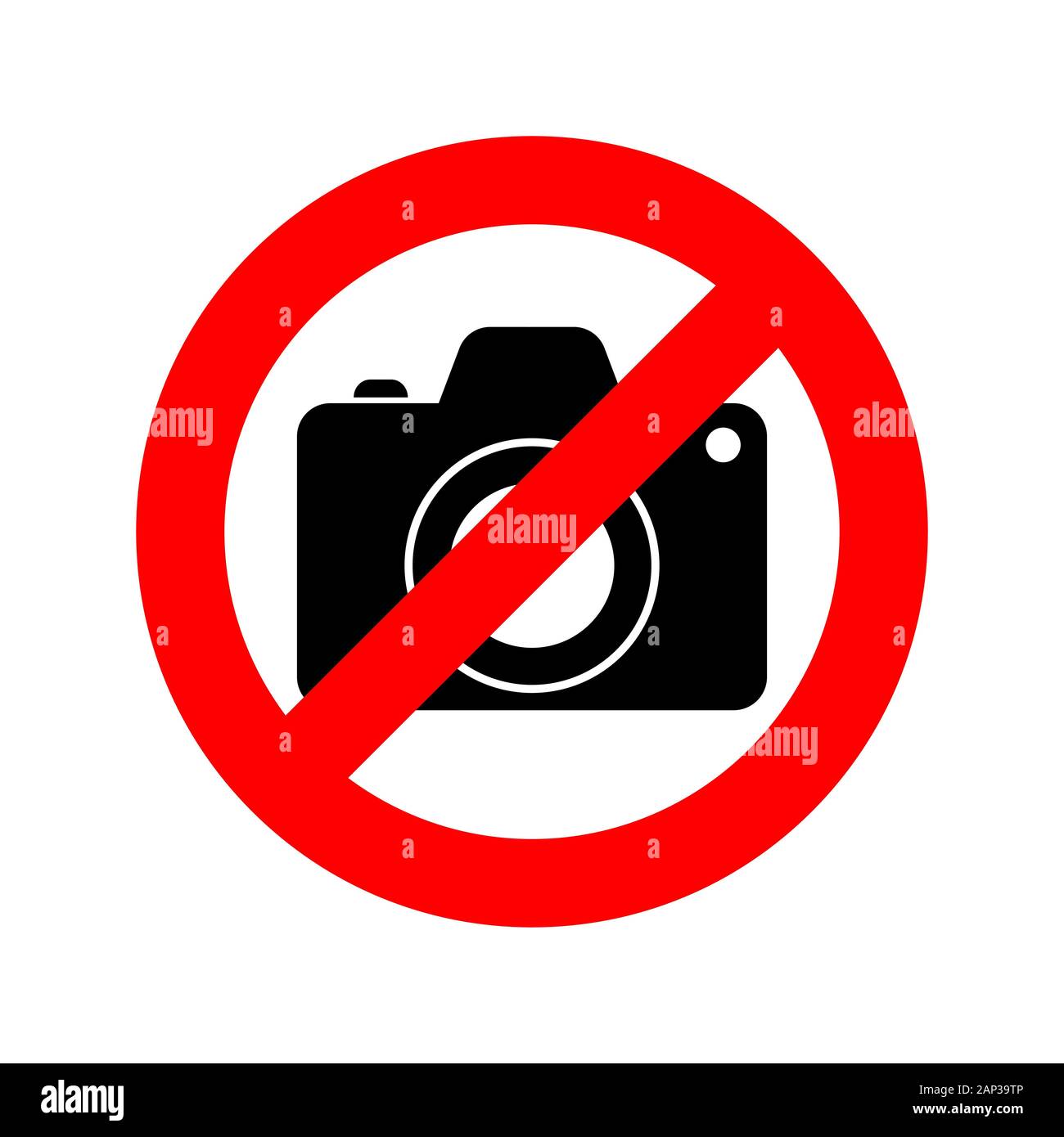 Nessuna foto fotocamera segno. Illustrazione Vettoriale. Nessun segno di fotografia, isolato su sfondo bianco. Illustrazione Vettoriale