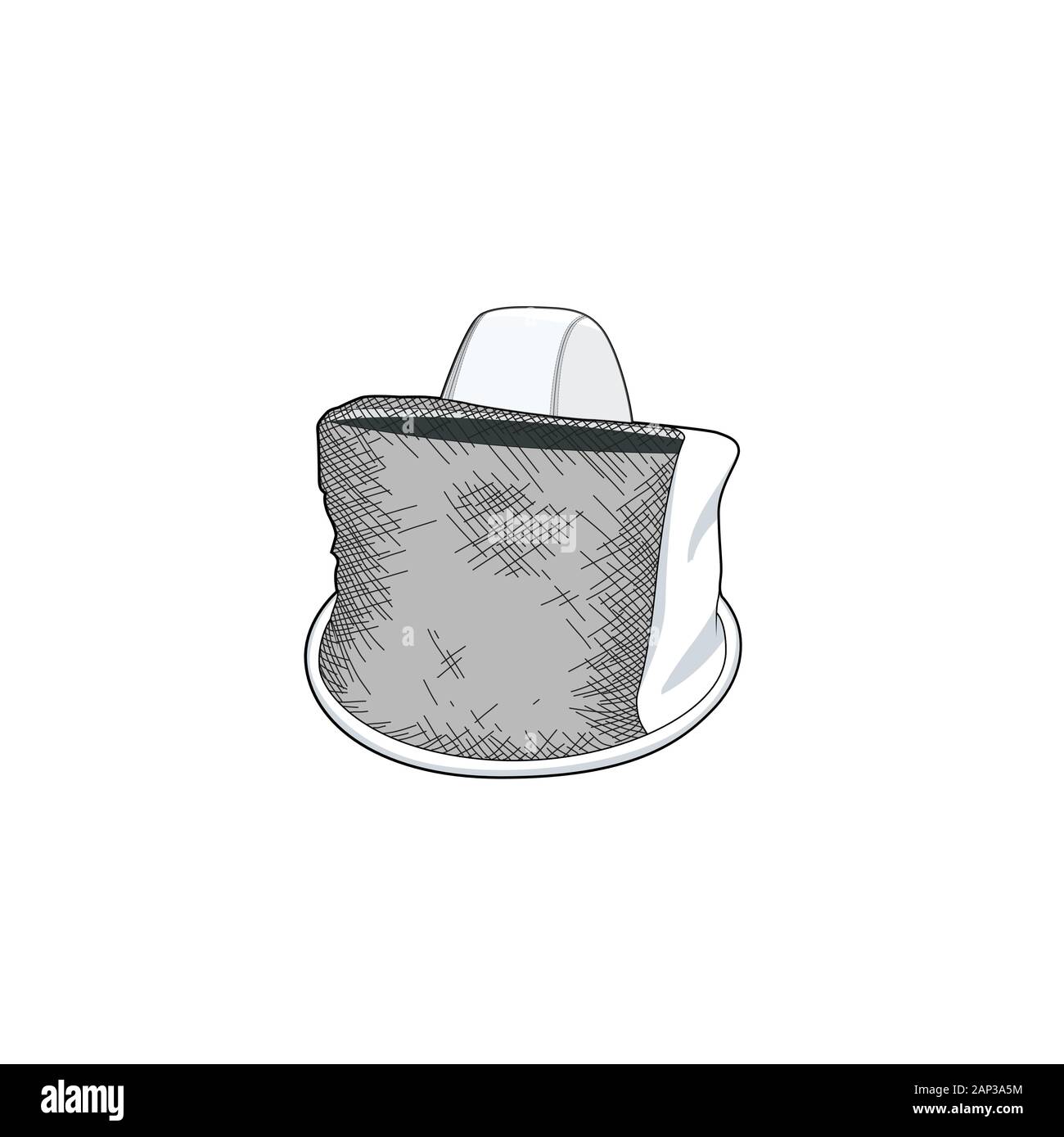 Bee keeper uniforme. Il miele delle api attrezzature agricole. Dispositivi di protezione della testa per la Bee keeper. Illustrazione Vettoriale Illustrazione Vettoriale