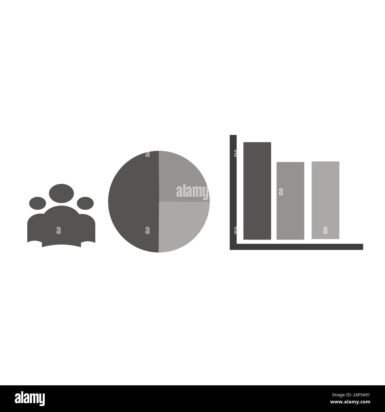 Set aziendale icone - Una infografica. Analisi e Statistiche delle imprese, schema rotondo, grafici Illustrazione Vettoriale