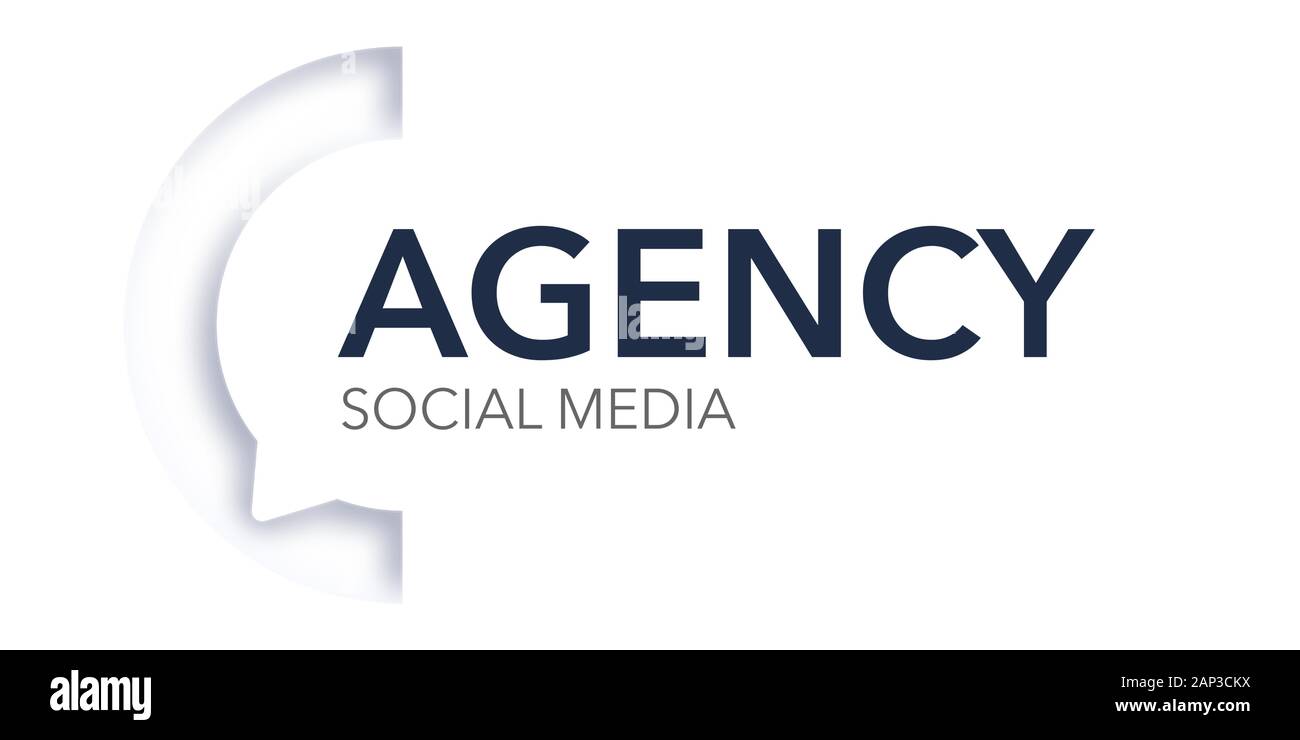 Online digital marketing agency logo. Social media brand impegno Illustrazione Vettoriale