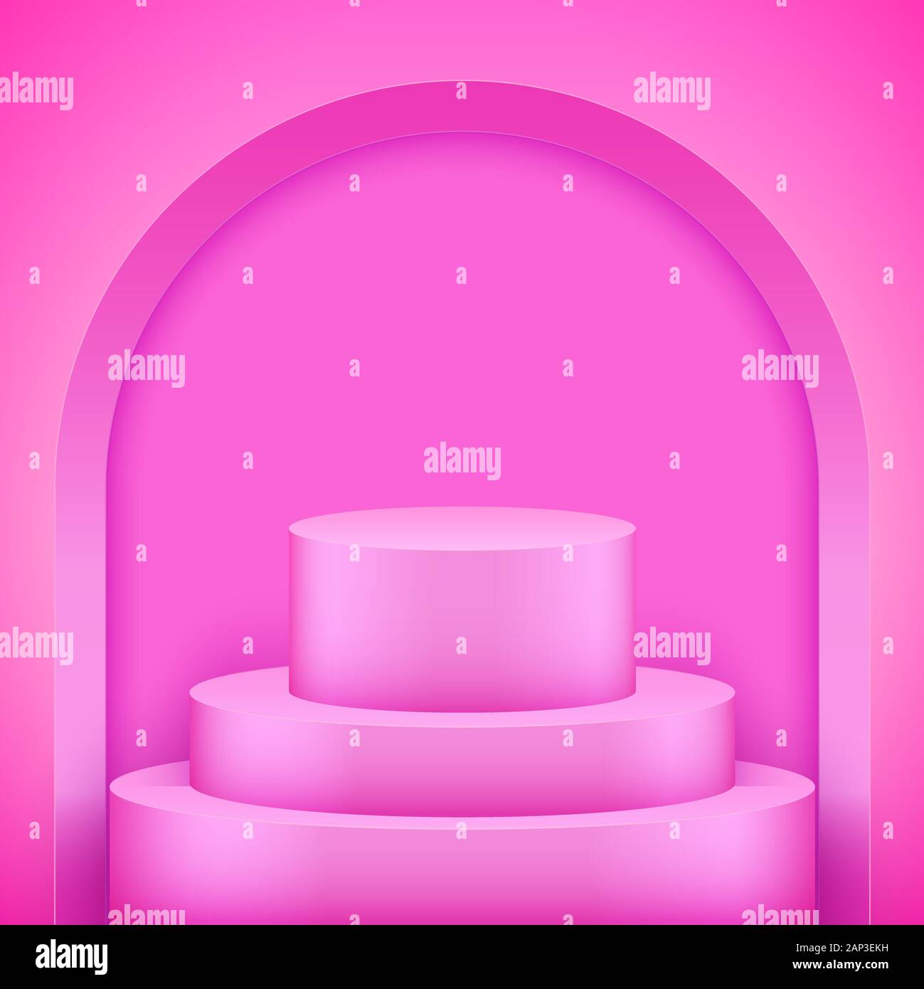 Presentazione rosa podio con arch Illustrazione Vettoriale