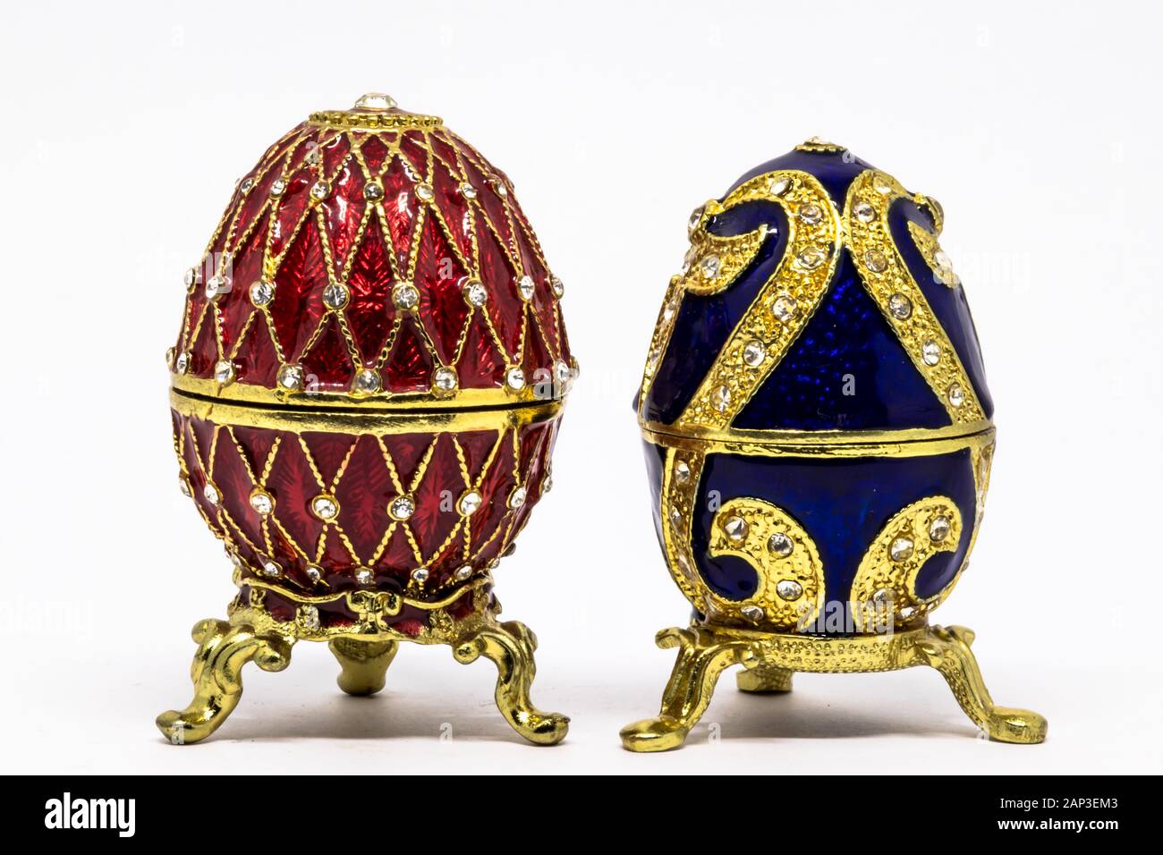 Souvenir russo, uovo scrigno copia di Faberge Foto Stock