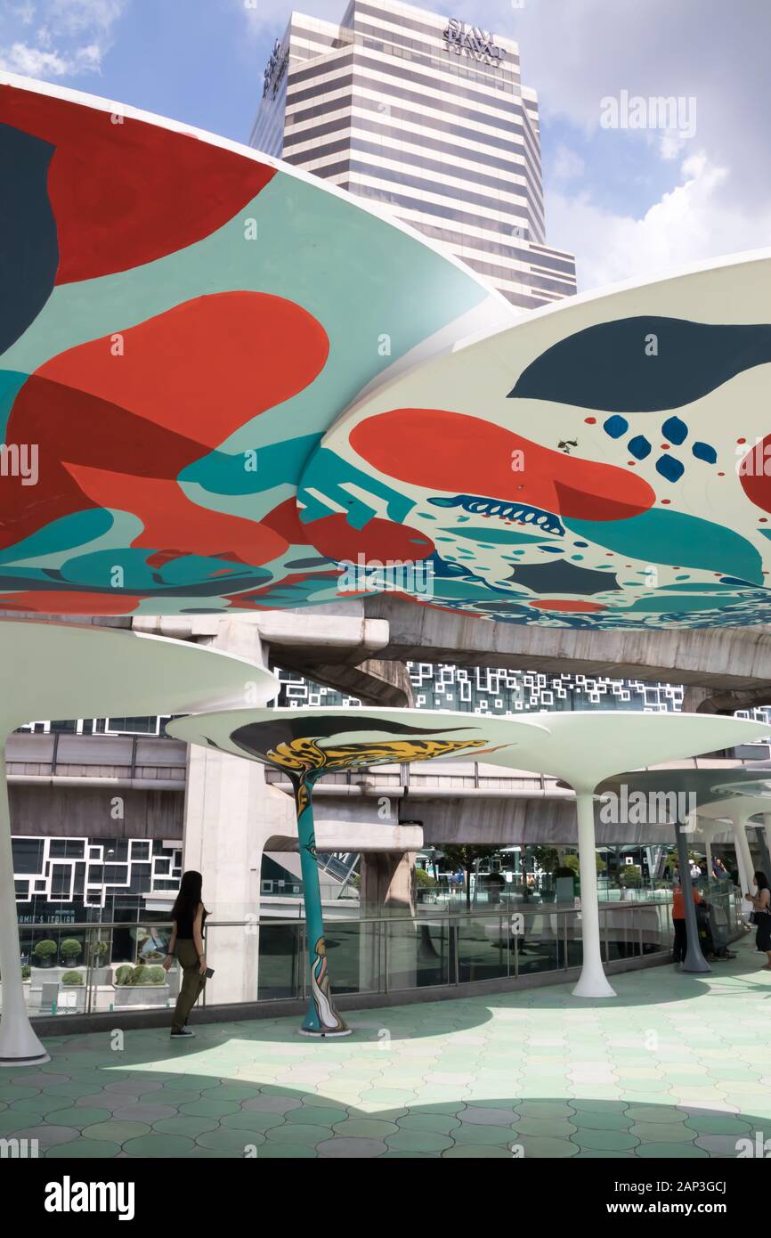 Bangkok, Tailandia - 27 Settembre 2018: arte pubblica da Bangkok di centro culturale e d'arte. Il centro include caffè commerciali, gallerie d'arte, b Foto Stock