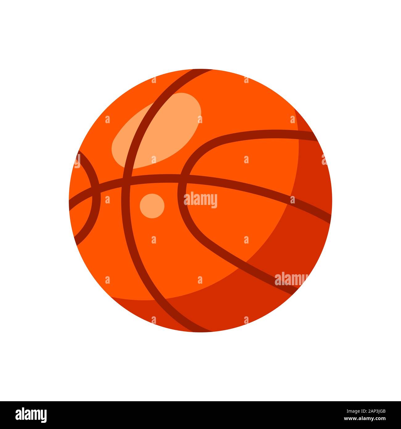 Icona del red basket ball in stile appartamento. Illustrazione Vettoriale