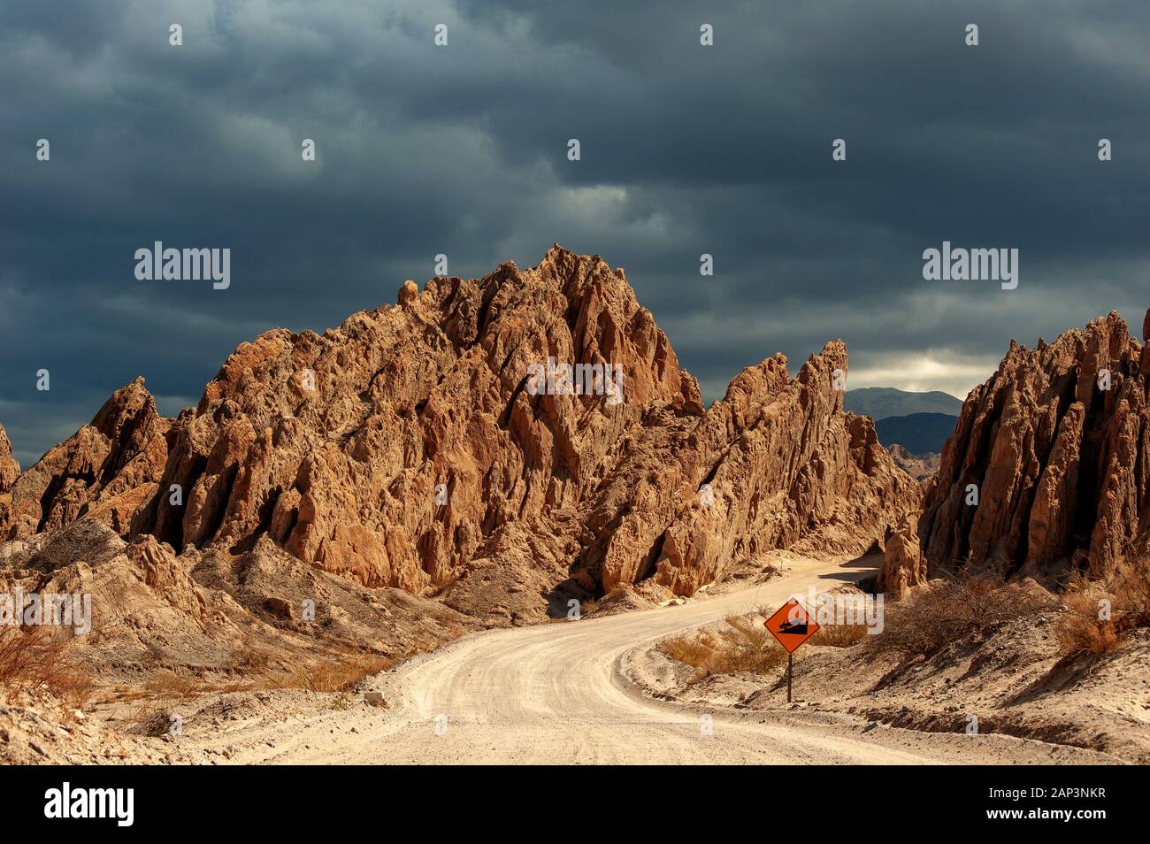 Quebrada de las Flechas sulla Ruta 40, Angastaco, Argentina Foto Stock