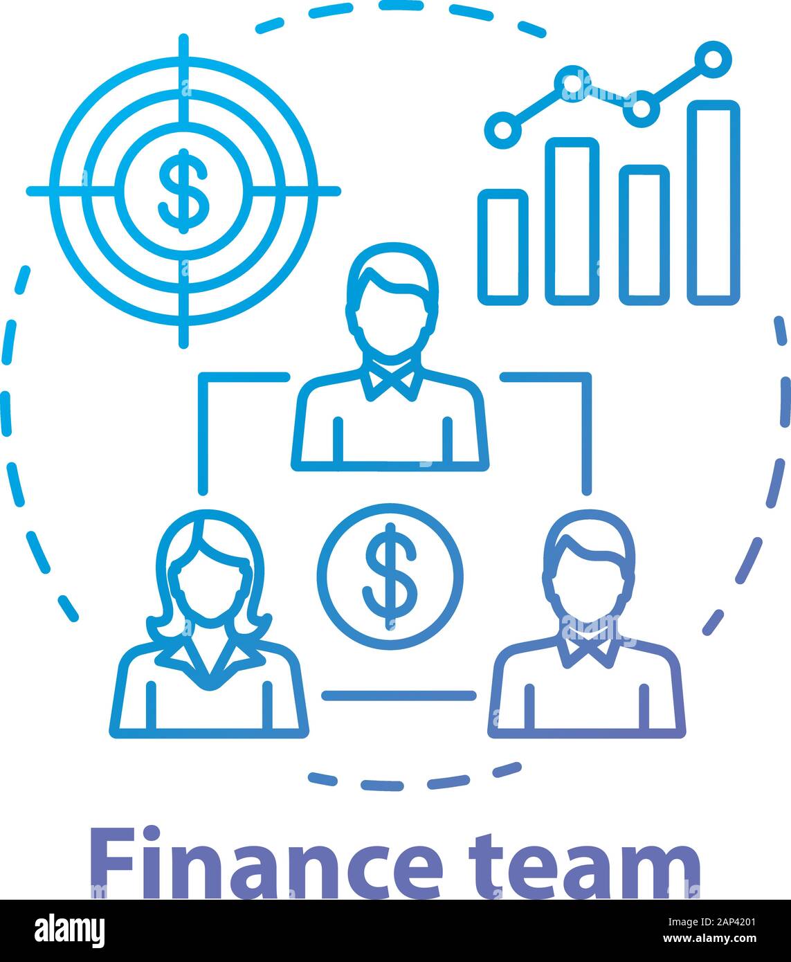Finanza aziendale team concetto icona. Management Accountant idea