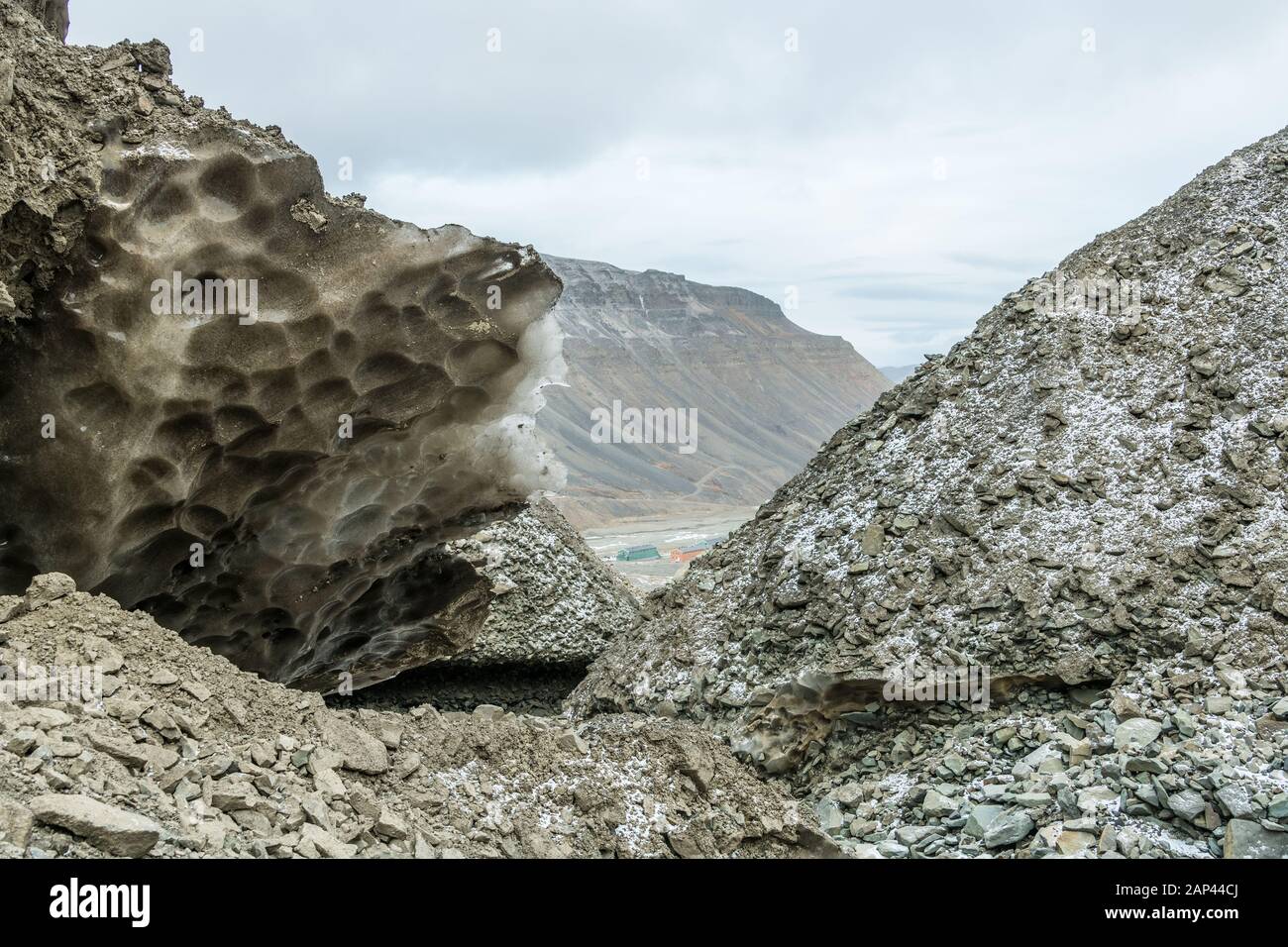 Tremenda formazione di permafrost nell'Artico Foto Stock