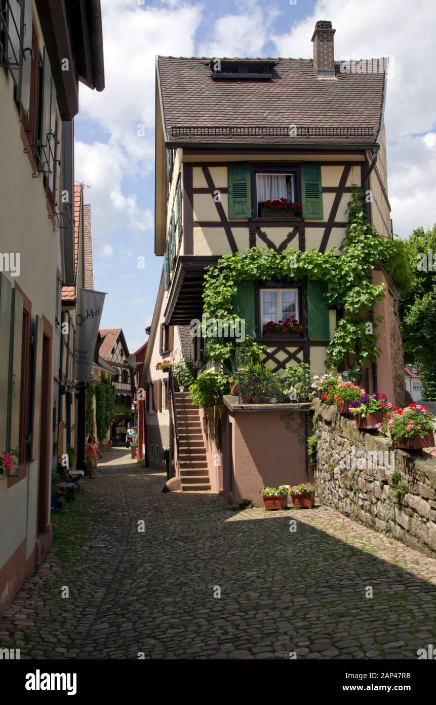 Strada stretta a Gengenbach Foto Stock