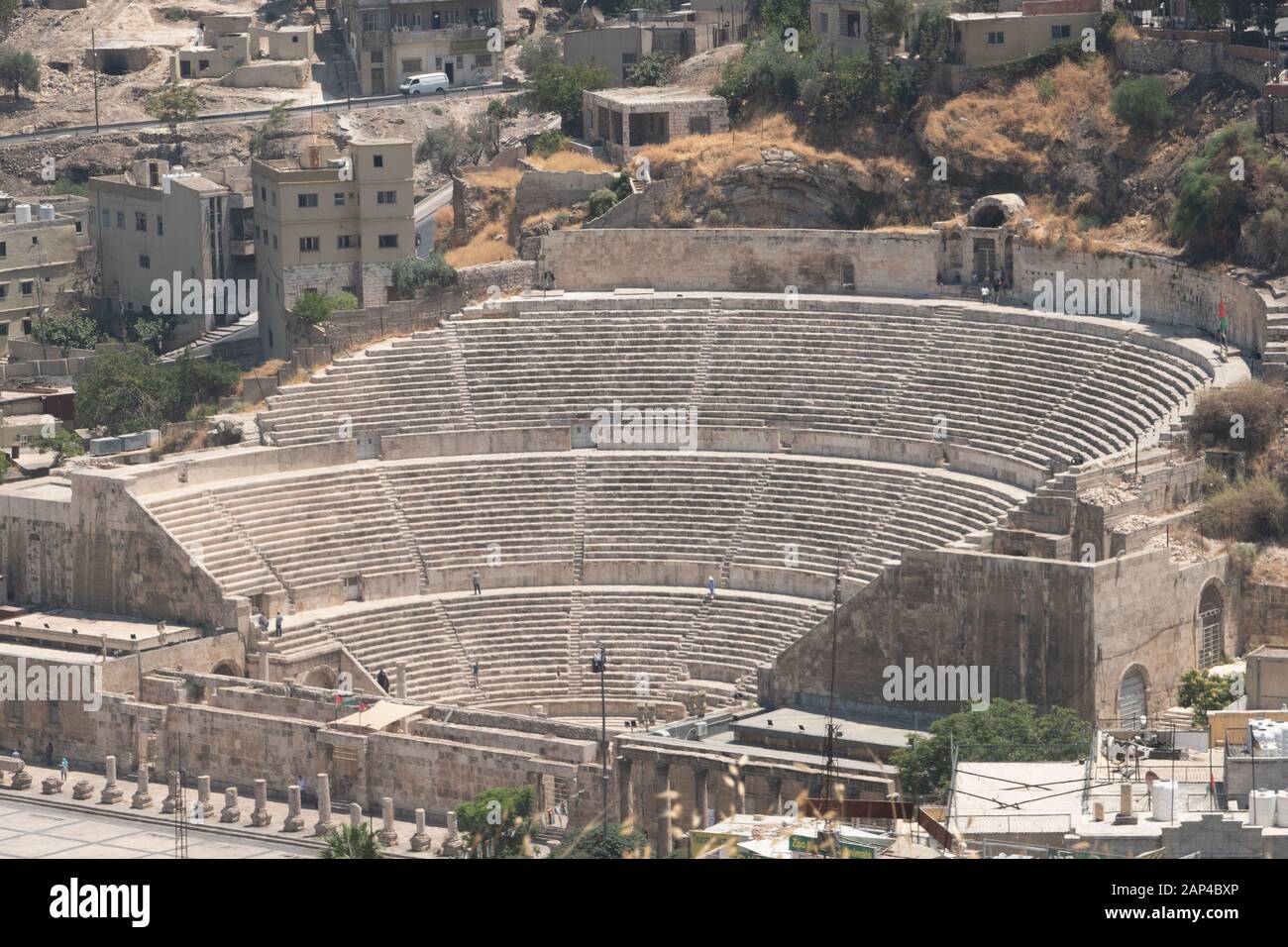 Rovine nella cittadella di Amman in Giordania Foto Stock