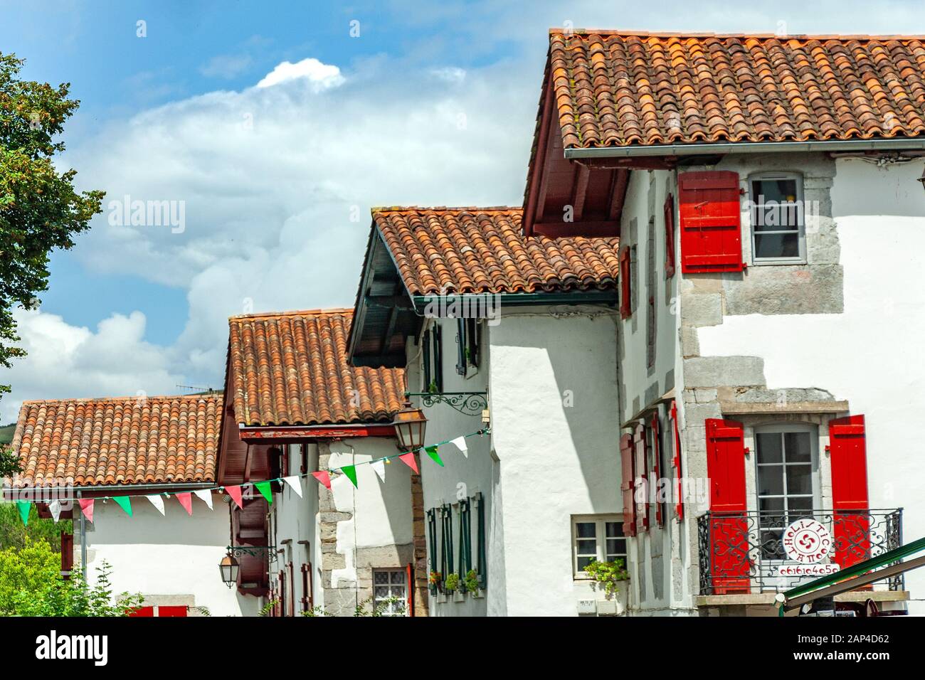 Ainhoa, pittoresca città, Paesi Baschi Foto Stock