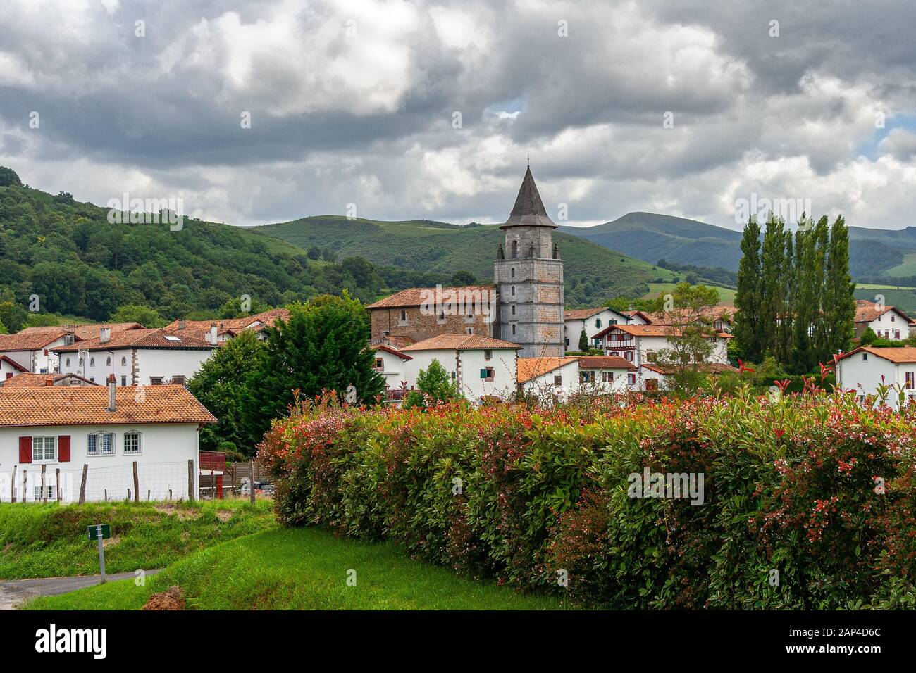 Ainhoa, pittoresca città, Paesi Baschi Foto Stock