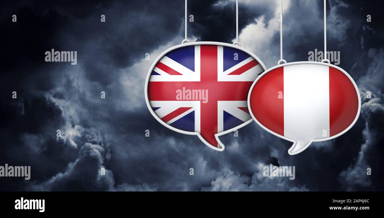 Il Regno Unito e il Perù brexit negoziati. 3D Rednering Foto Stock