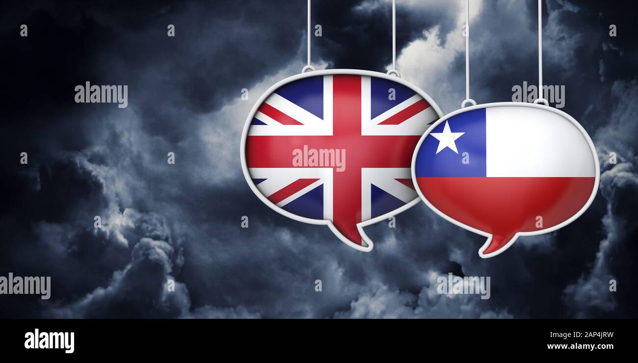 Nel Regno Unito e in Cile brexit negoziati. 3D Rednering Foto Stock