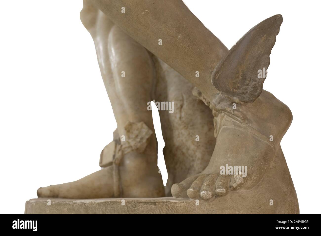 Siviglia, Spagna - Aprile 16th, 2019: Mercurio le ali ai piedi. Grande dio nella religione romana il dio delle comunicazioni. Museo archeologico di Siviglia, in Andalusia Foto Stock