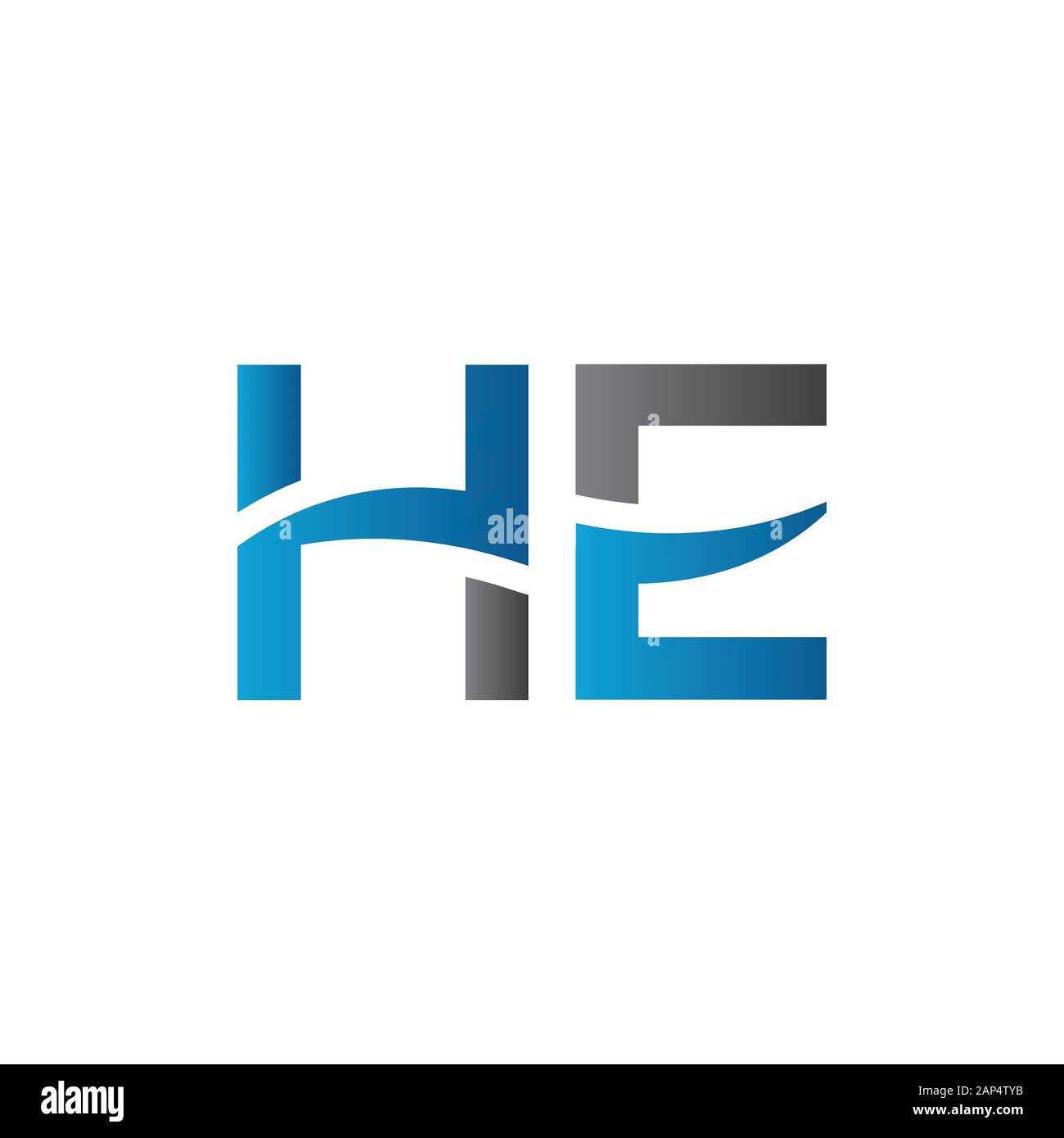 Modello vettore di disegno con logo Letter HE. Lettera Iniziale Collegata Illustrazione Vettore He Illustrazione Vettoriale