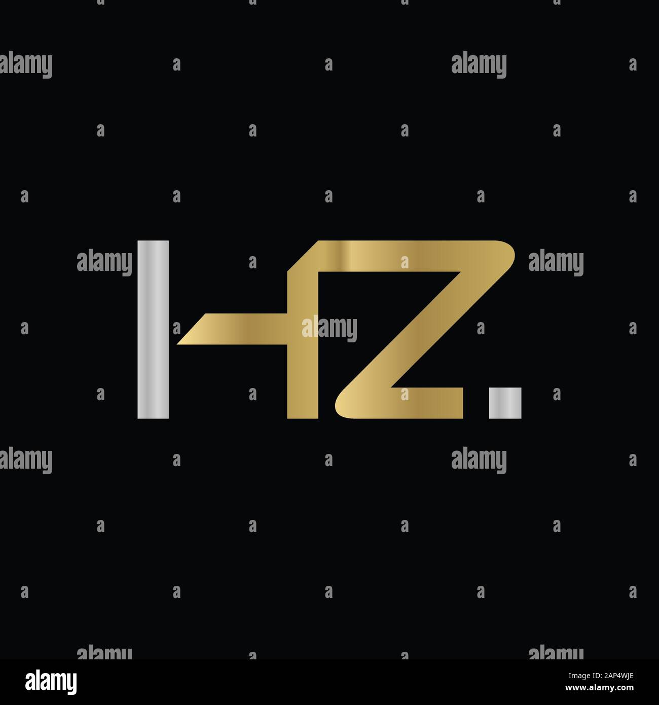 Modello vettore di disegno con logo Letter HZ. Illustrazione Iniziale Del Vettore Lettera Hz Collegata Illustrazione Vettoriale