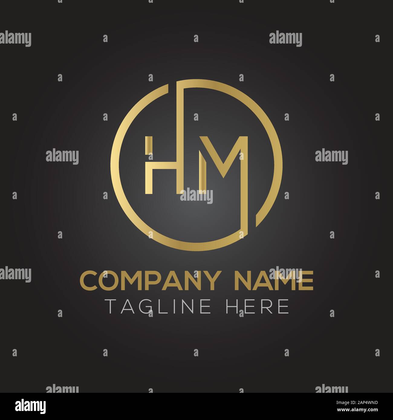 Modello vettore di disegno con logo lettera HM. Illustrazione Vettore Hm Lettera Collegata Iniziale Illustrazione Vettoriale