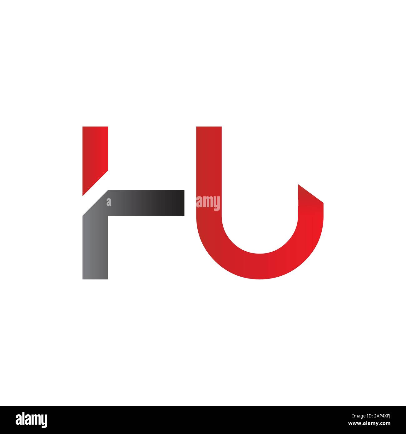 Modello vettore di disegno con logo Letter HU. Illustrazione Vettore Hu Lettera Collegata Iniziale Illustrazione Vettoriale