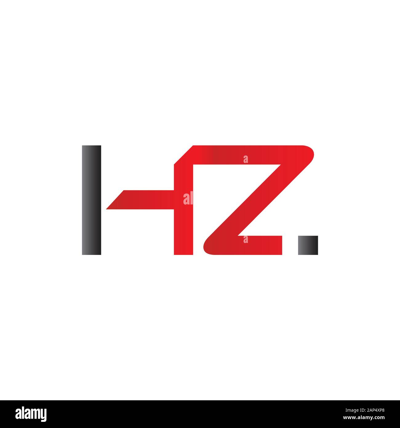Modello vettore di disegno con logo Letter HZ. Illustrazione Iniziale Del Vettore Lettera Hz Collegata Illustrazione Vettoriale