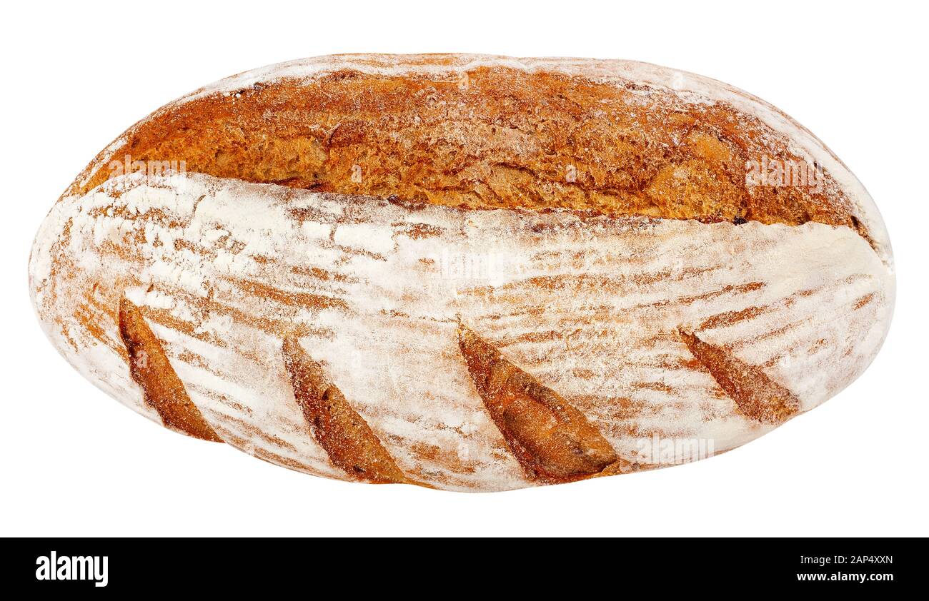 Percorso di pane isolato su bianco vista superiore Foto Stock
