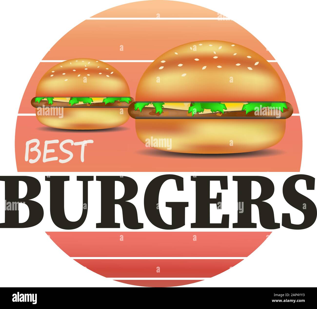 Migliori hamburger hamburger icona vettore logo su sfondo bianco Illustrazione Vettoriale