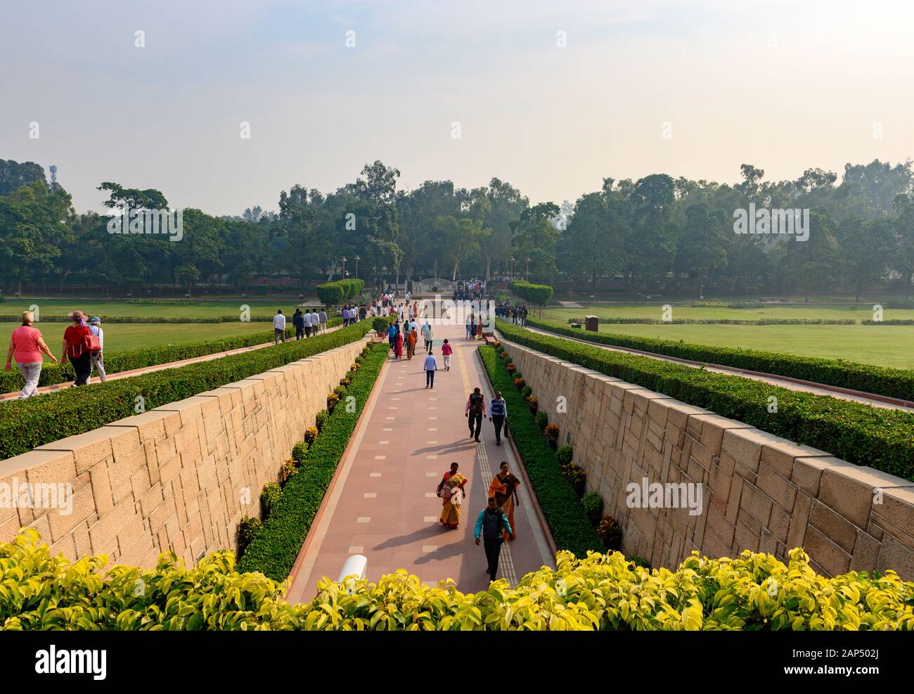 Area commemorativa di Raj Ghat, Delhi, India Foto Stock