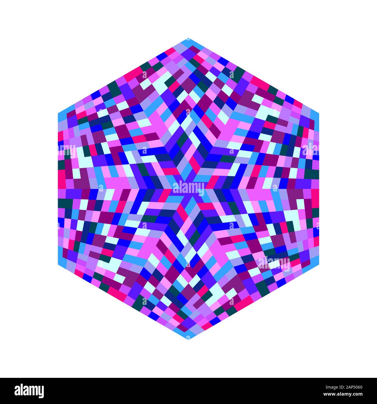 Abstract isolato con piastrelle a mosaico poligono esagonale - esagonale geometrico colorato elemento vettore da forme geometriche Illustrazione Vettoriale