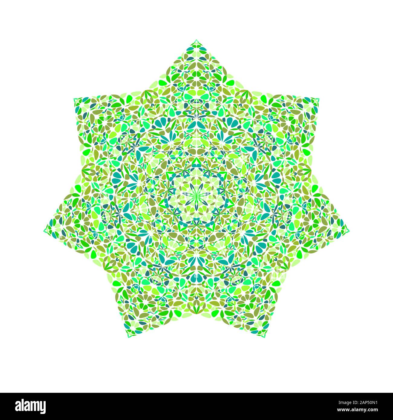 Abstract fregio floreale stella simbolo - colorata ornamentali elemento vettoriale Illustrazione Vettoriale